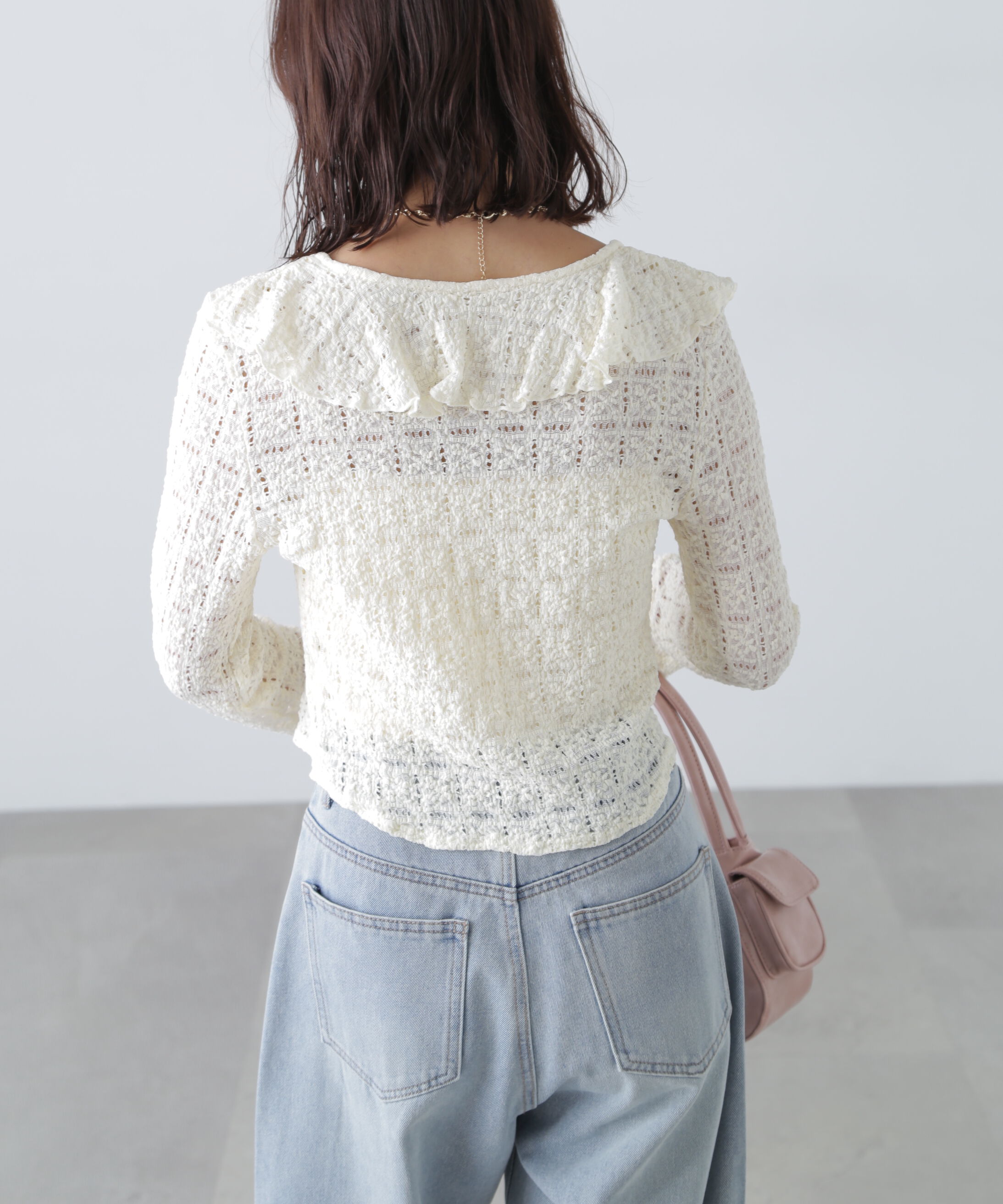  「レースラッフルカットソーブラウス」|シャツ・ブラウス|