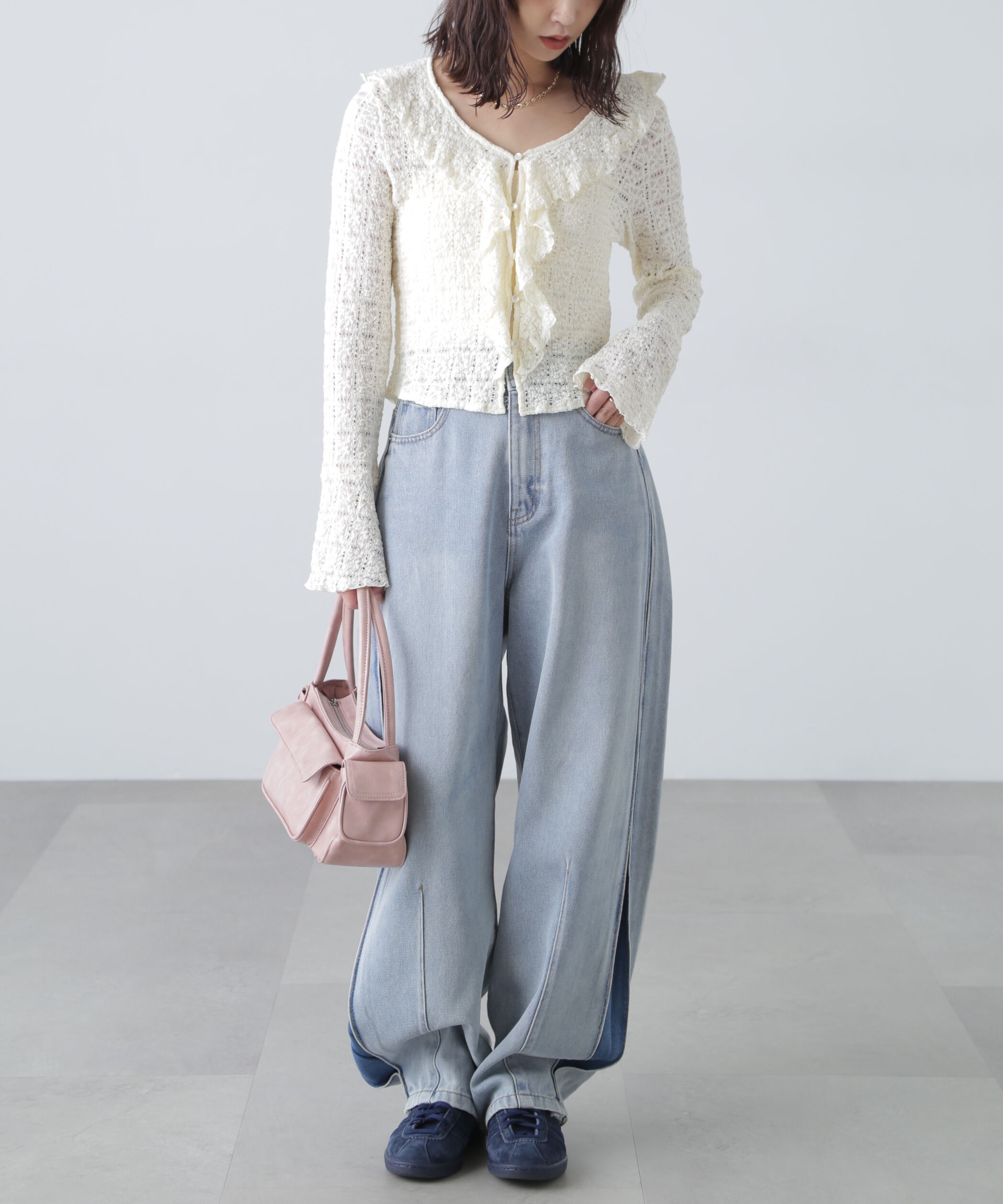  「レースラッフルカットソーブラウス」|シャツ・ブラウス|