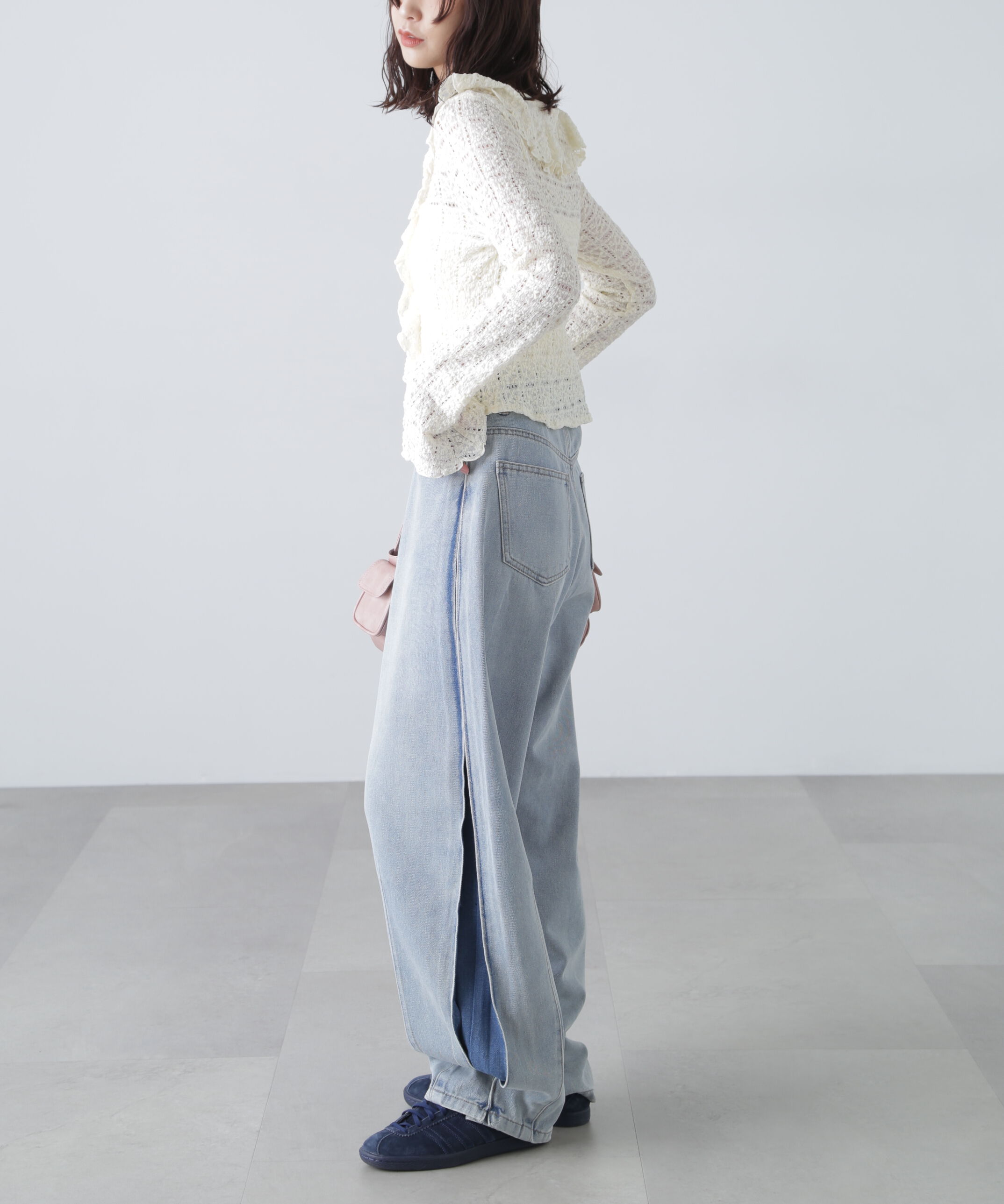  「レースラッフルカットソーブラウス」|シャツ・ブラウス|