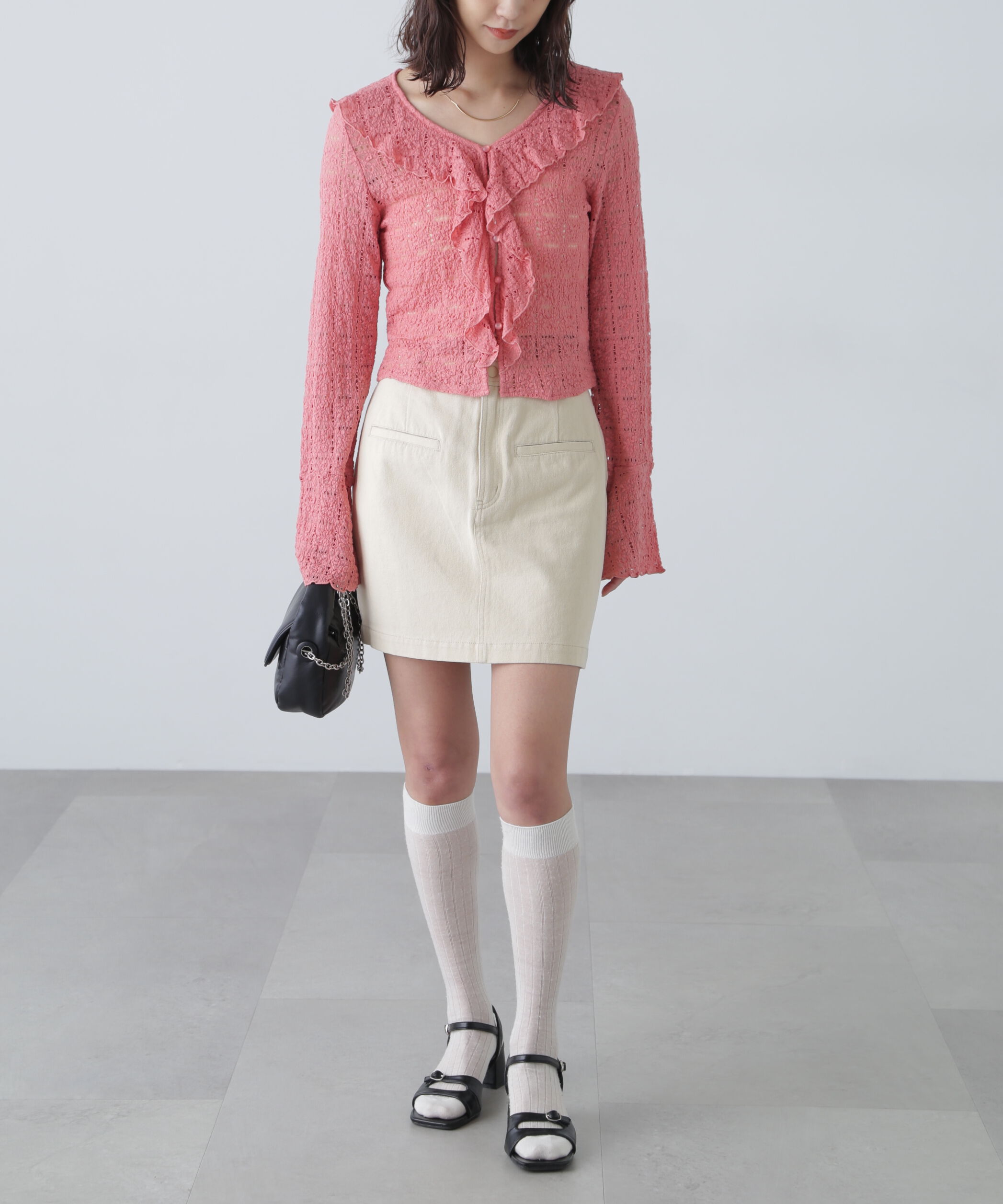  「レースラッフルカットソーブラウス」|シャツ・ブラウス|