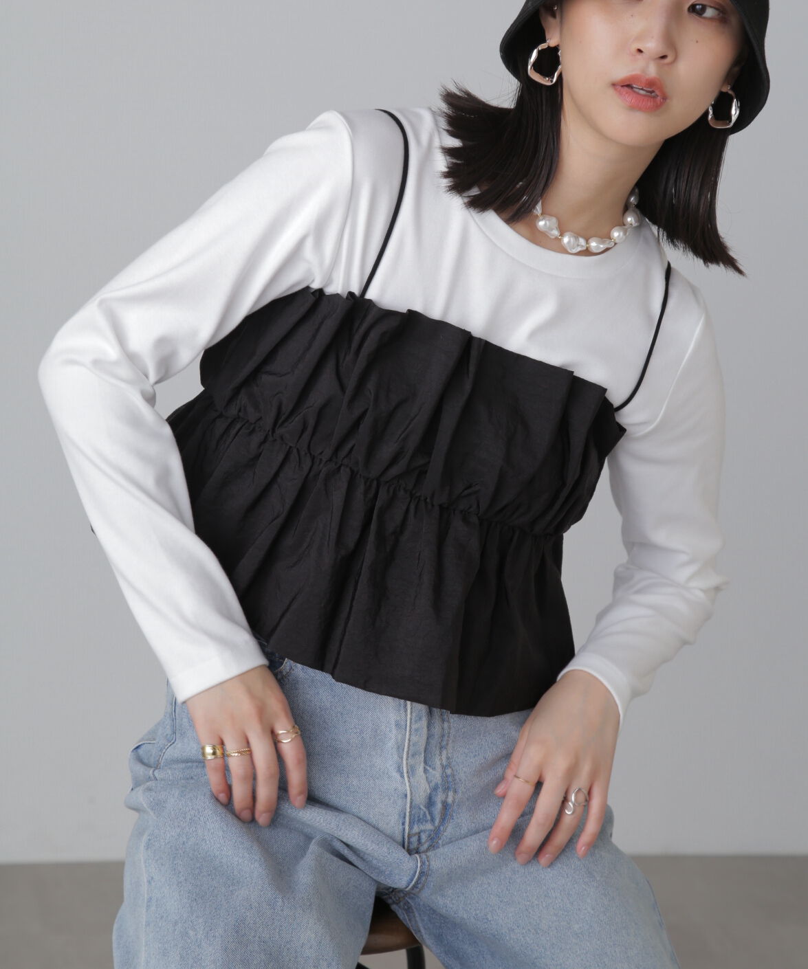  「シャイニーキャミソールビスチェ」|シャツ・ブラウス|