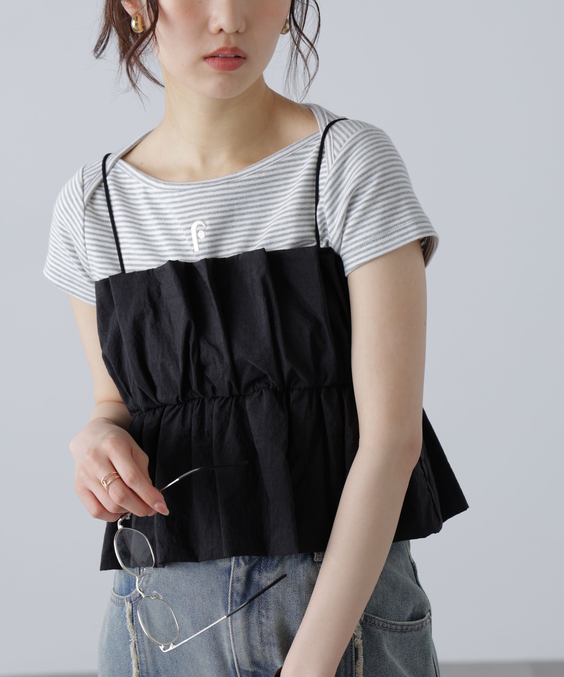  「シャイニーキャミソールビスチェ」|シャツ・ブラウス|