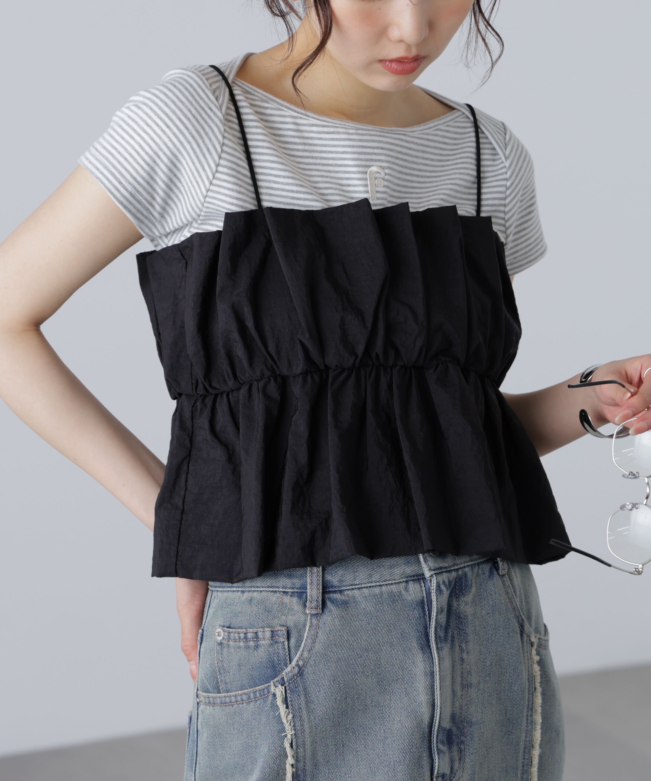  「シャイニーキャミソールビスチェ」|シャツ・ブラウス|