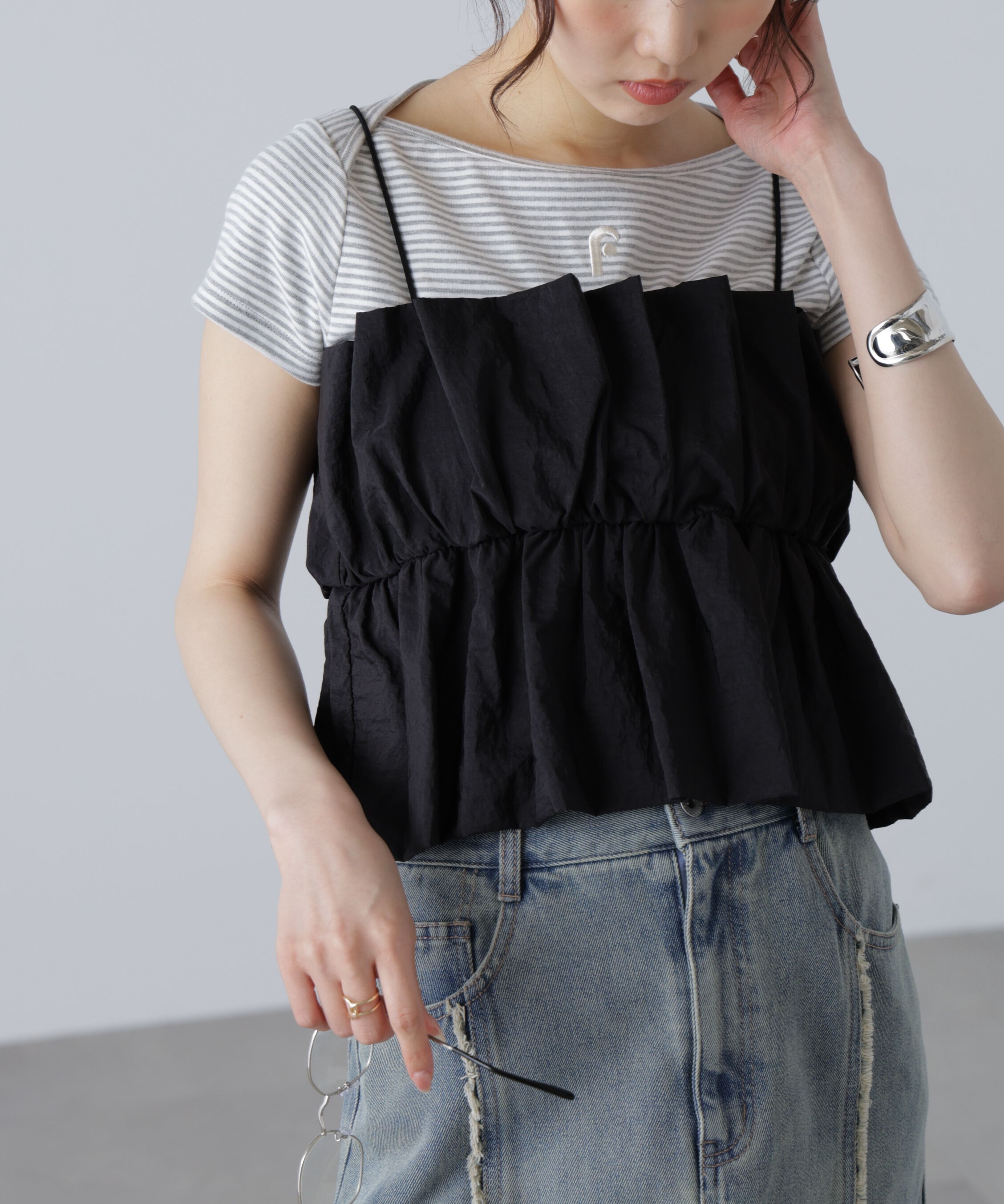  「シャイニーキャミソールビスチェ」|シャツ・ブラウス|