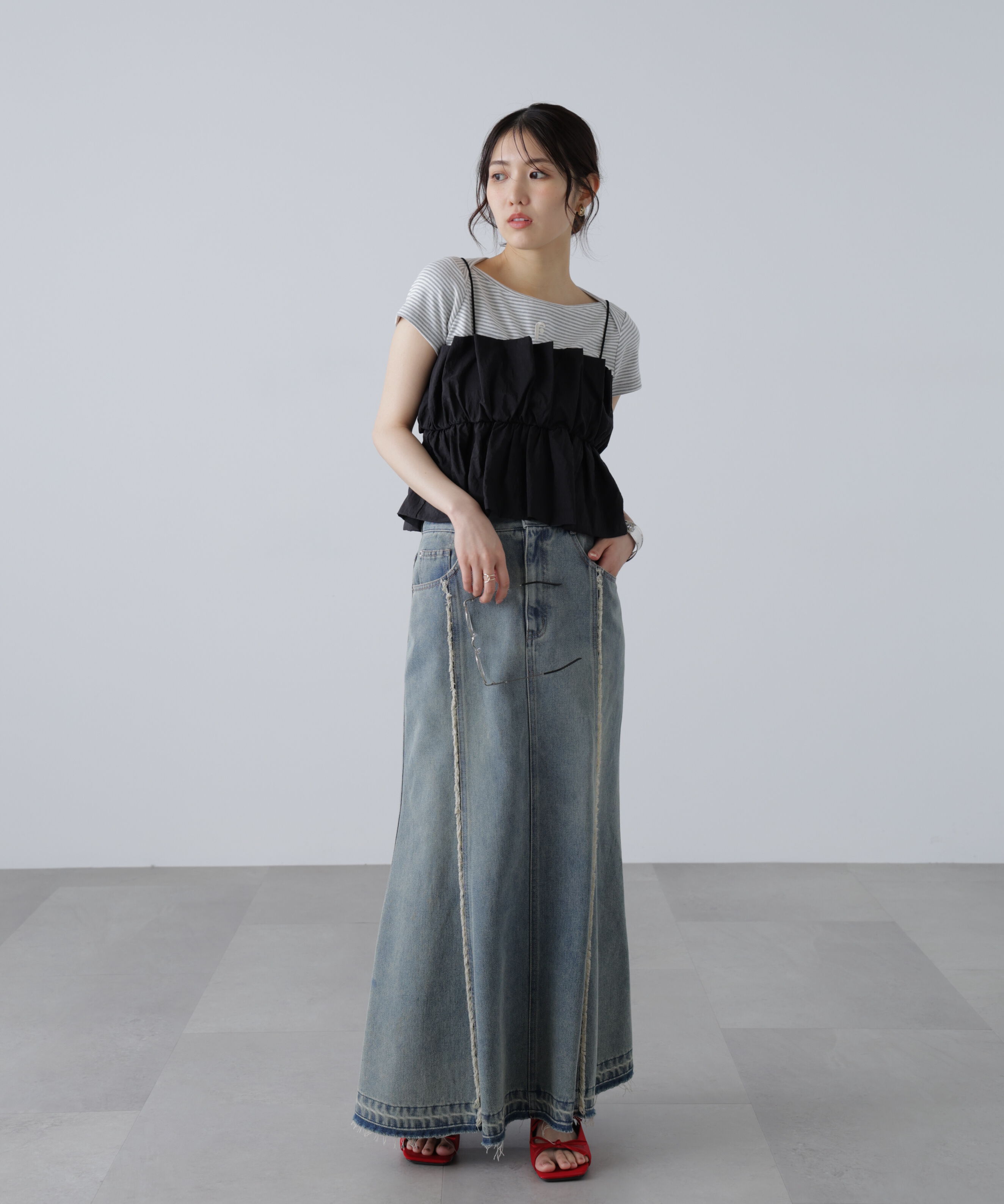  「シャイニーキャミソールビスチェ」|シャツ・ブラウス|