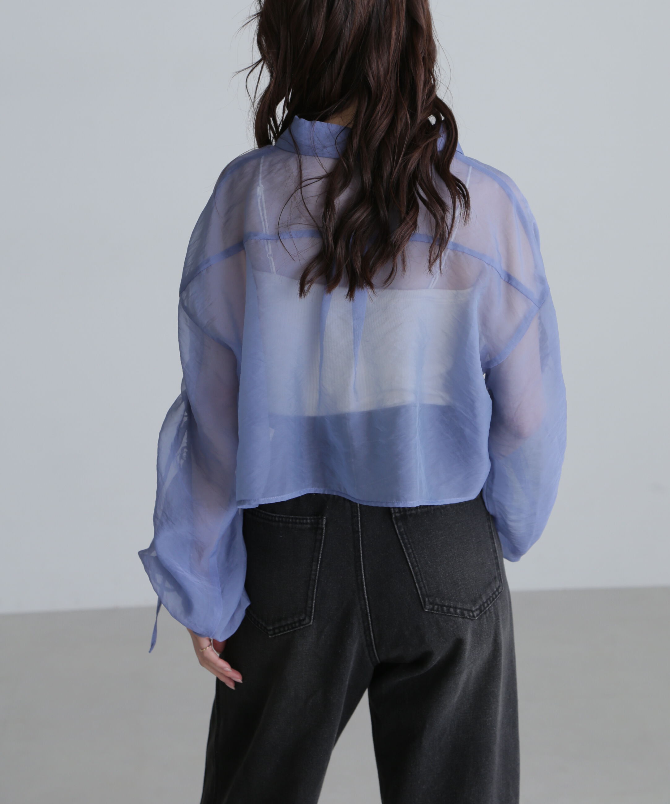  「シアー短丈袖ドロストシャツ」|シャツ・ブラウス|