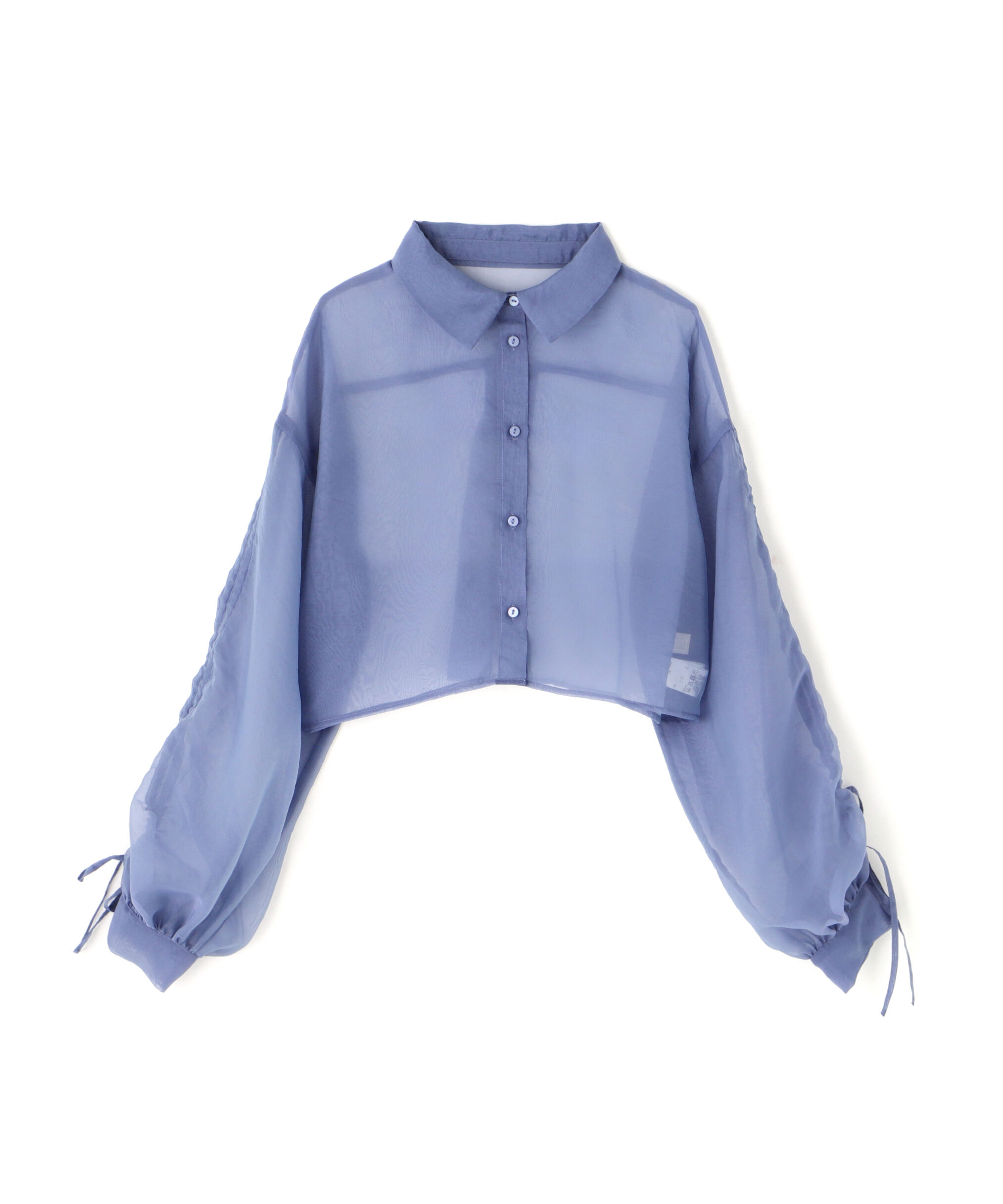  「シアー短丈袖ドロストシャツ」|シャツ・ブラウス|