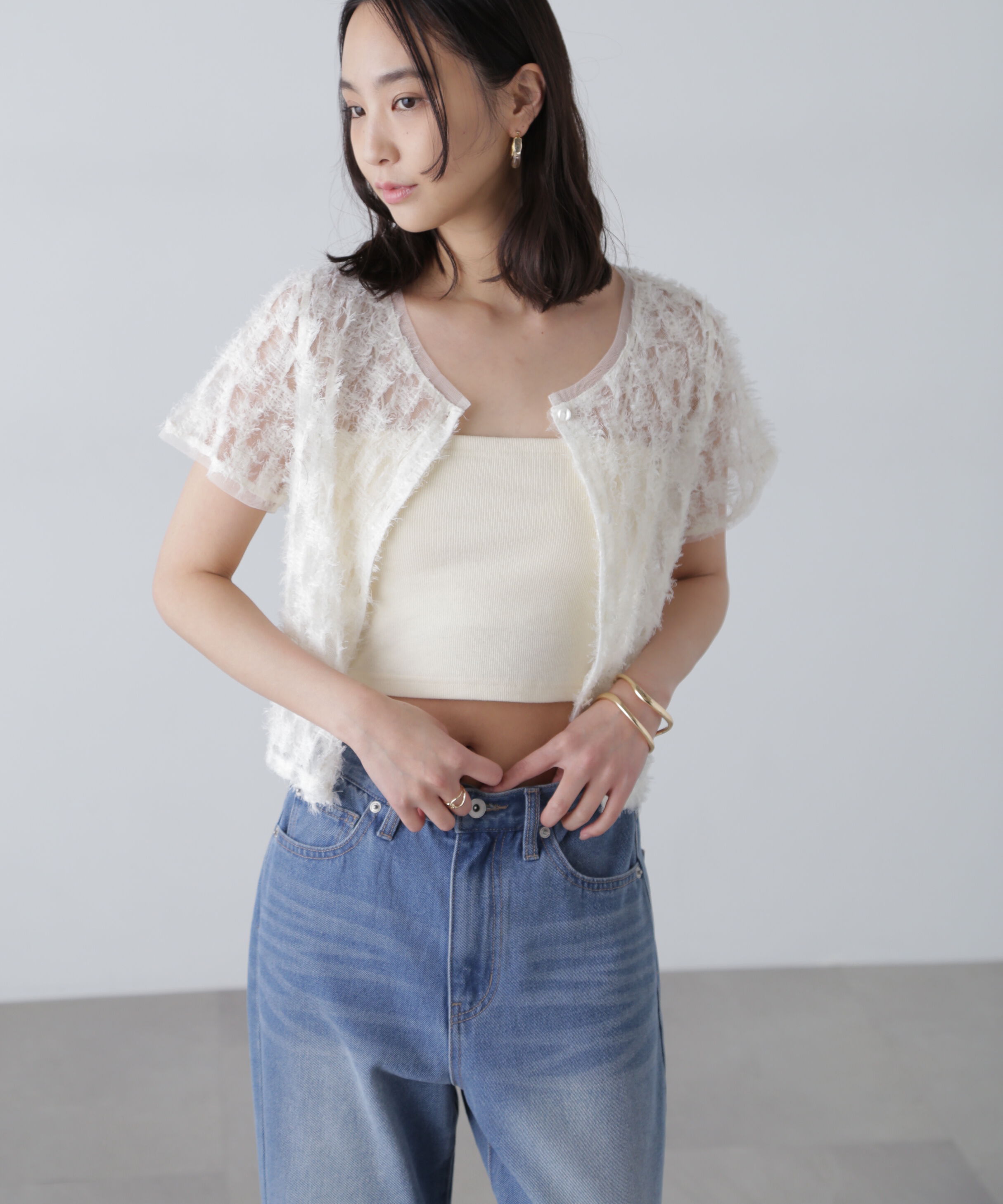  「前後２ＷＡＹフェザーチュールカーディガン」|シャツ・ブラウス|