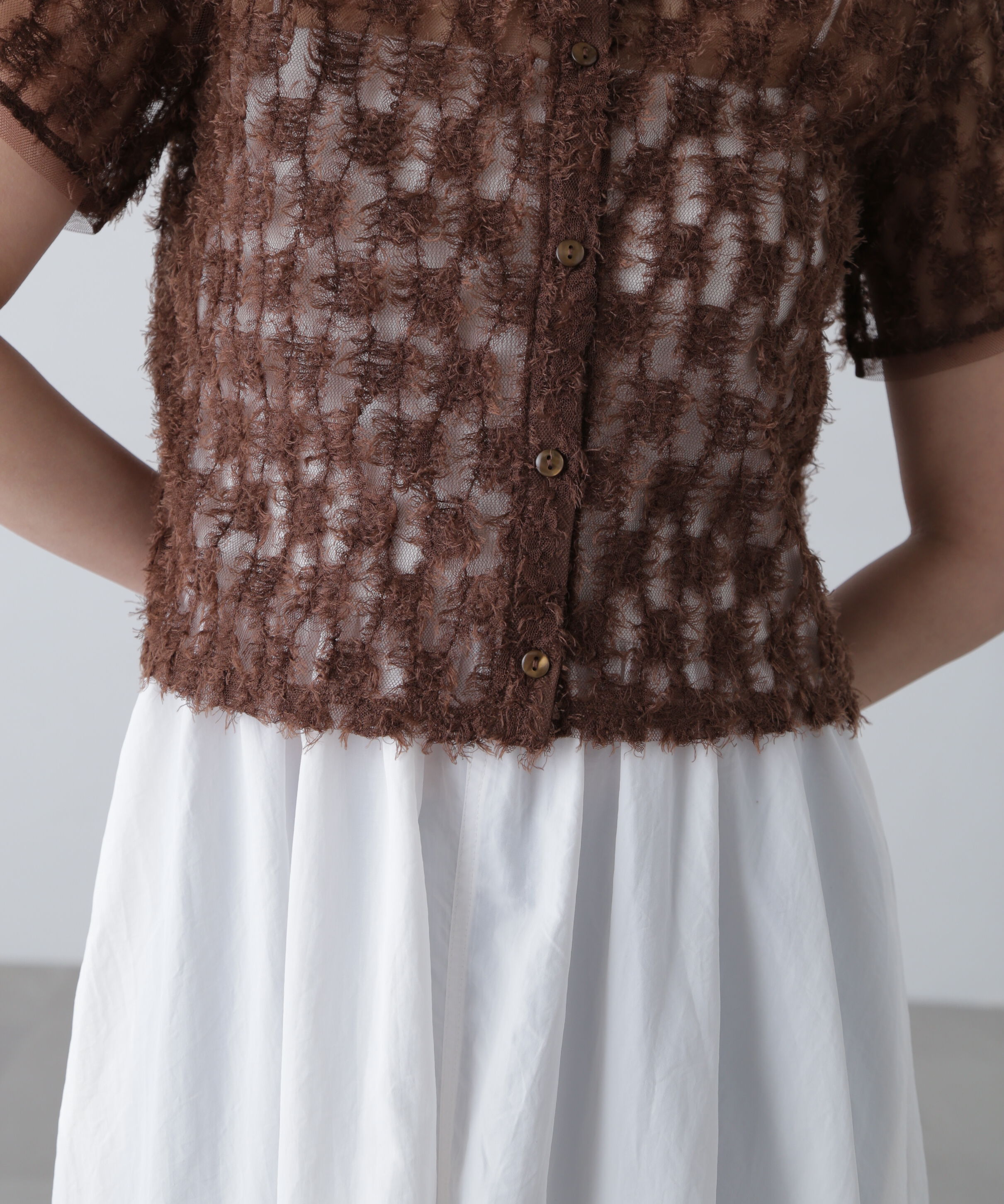  「前後２ＷＡＹフェザーチュールカーディガン」|シャツ・ブラウス|