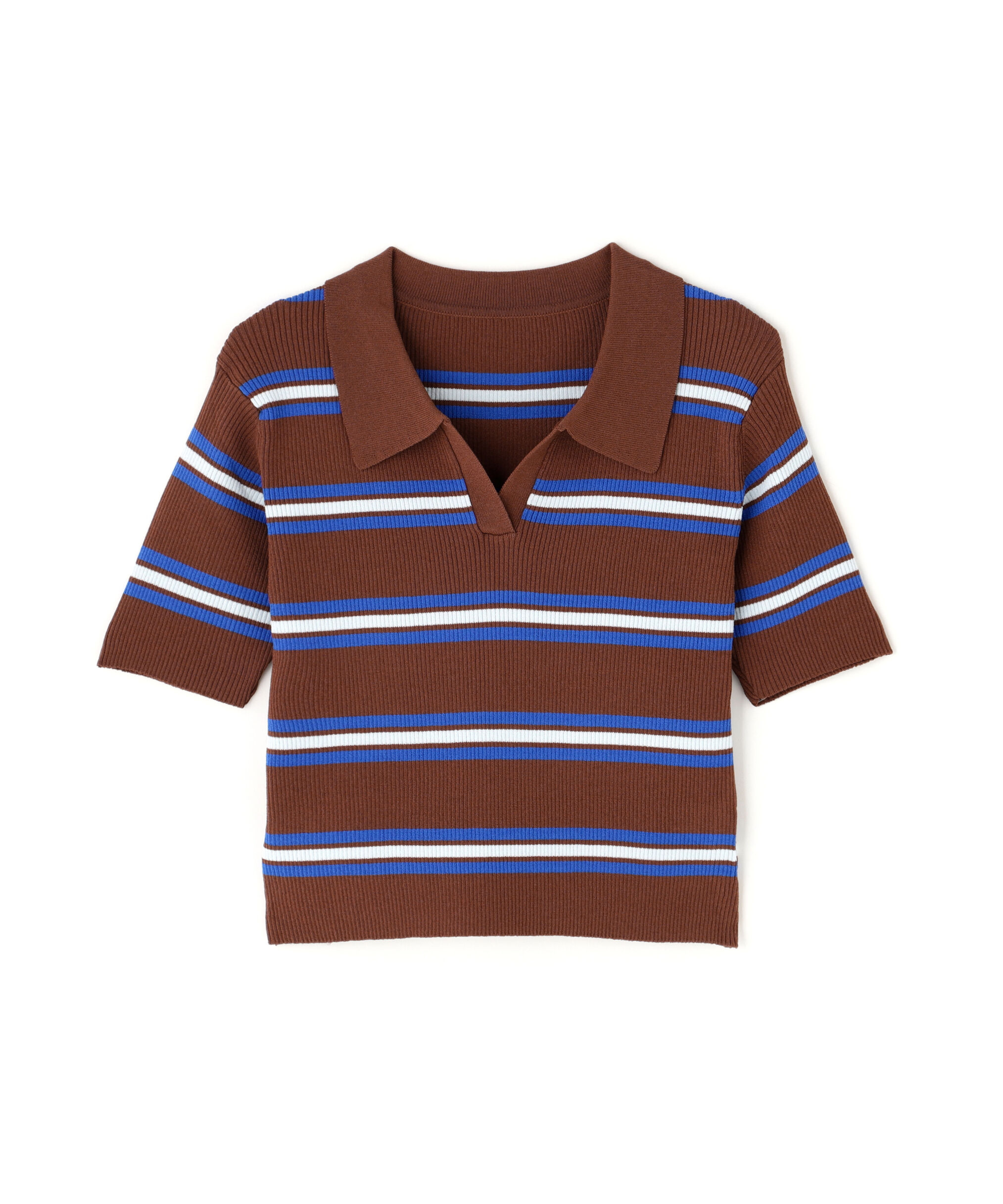  「マルチボーダースキッパーリブニット」|ニット・セーター|