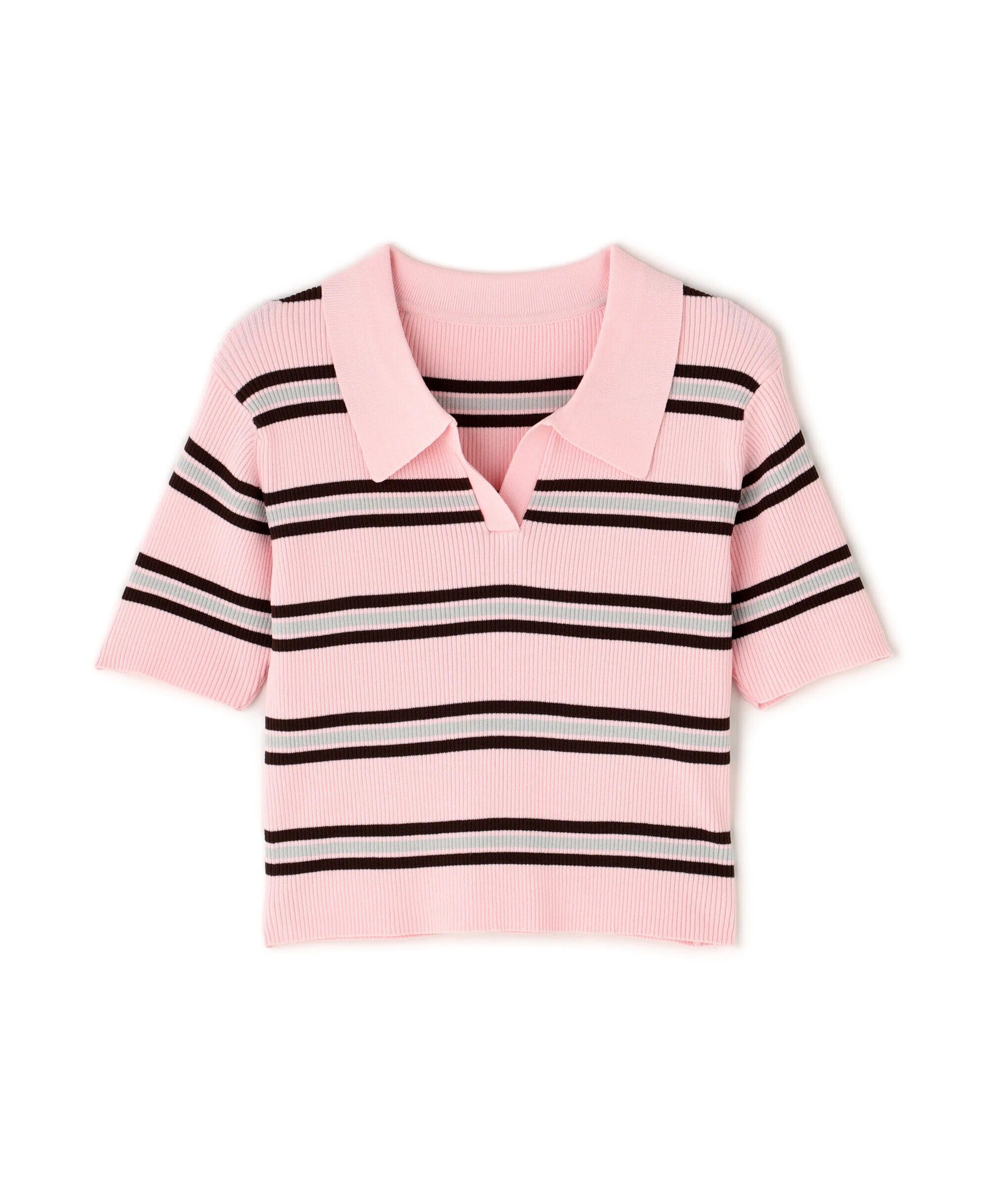  「マルチボーダースキッパーリブニット」|ニット・セーター|