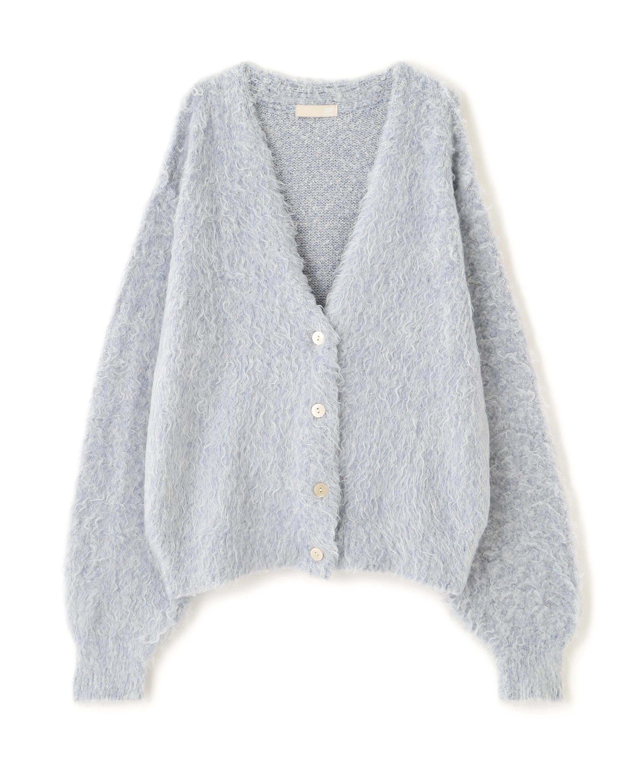  「ウェーブ起毛Vネックカーディガン」|ニット・セーター|