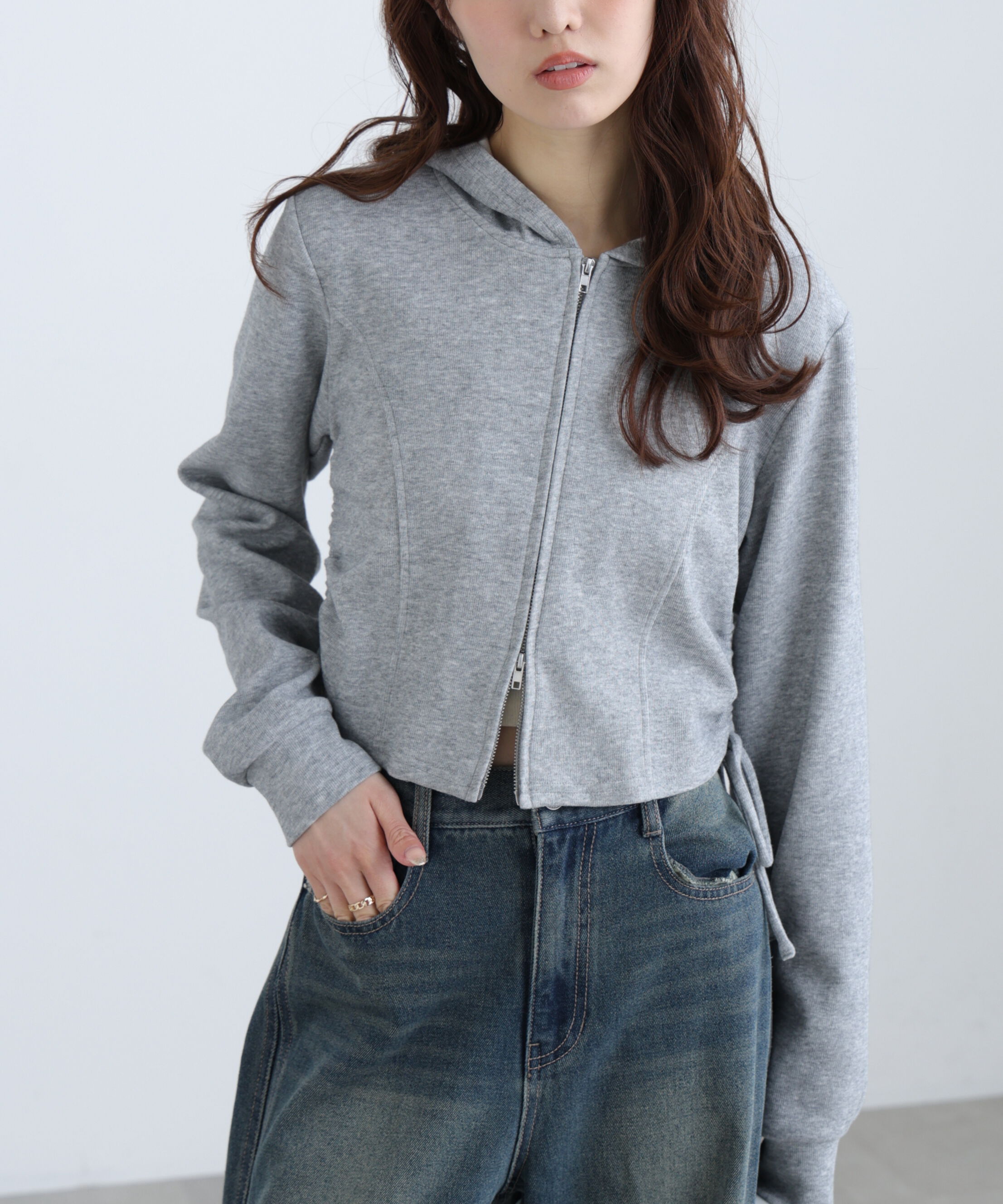  「サイドドロストコンパクトパーカー」|Tシャツ・カットソー|