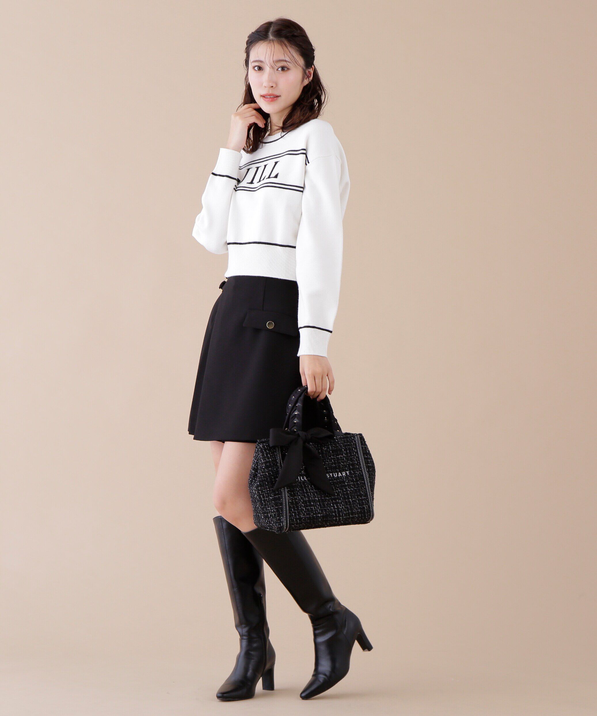  「トリミングハンドルツイードトート」|その他|