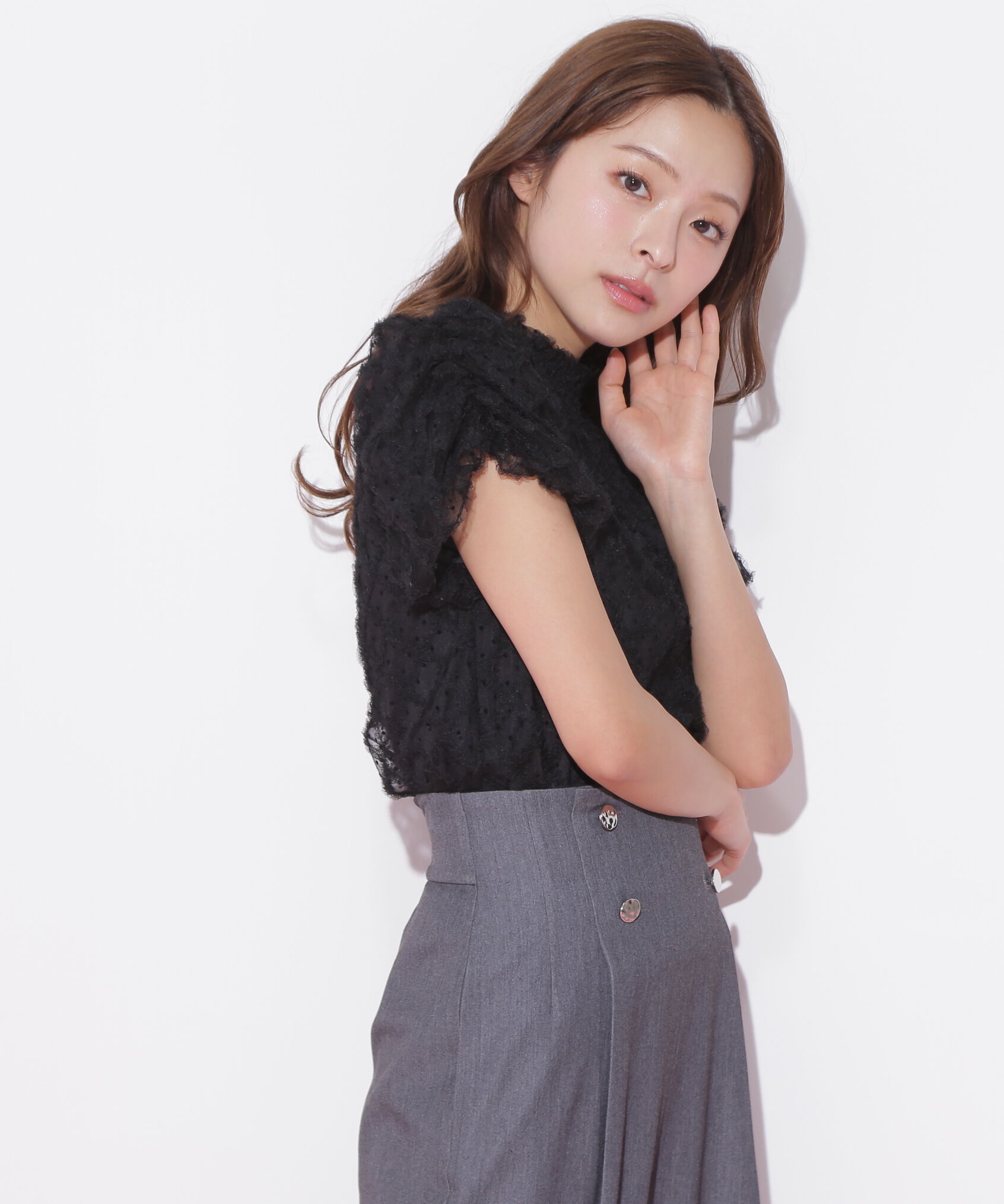  「バルーン袖レースブラウス」|シャツ・ブラウス|