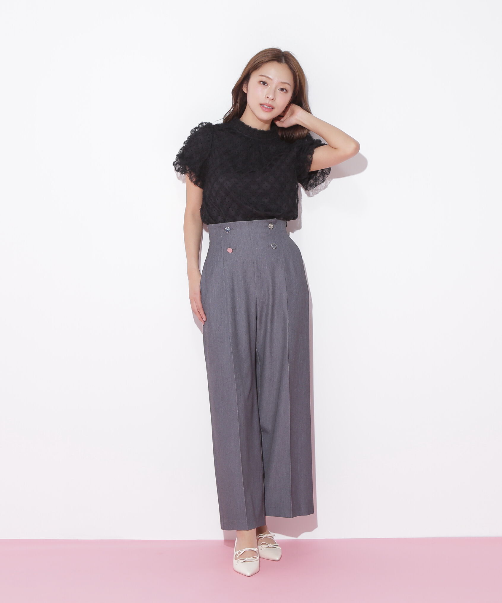  「バルーン袖レースブラウス」|シャツ・ブラウス|