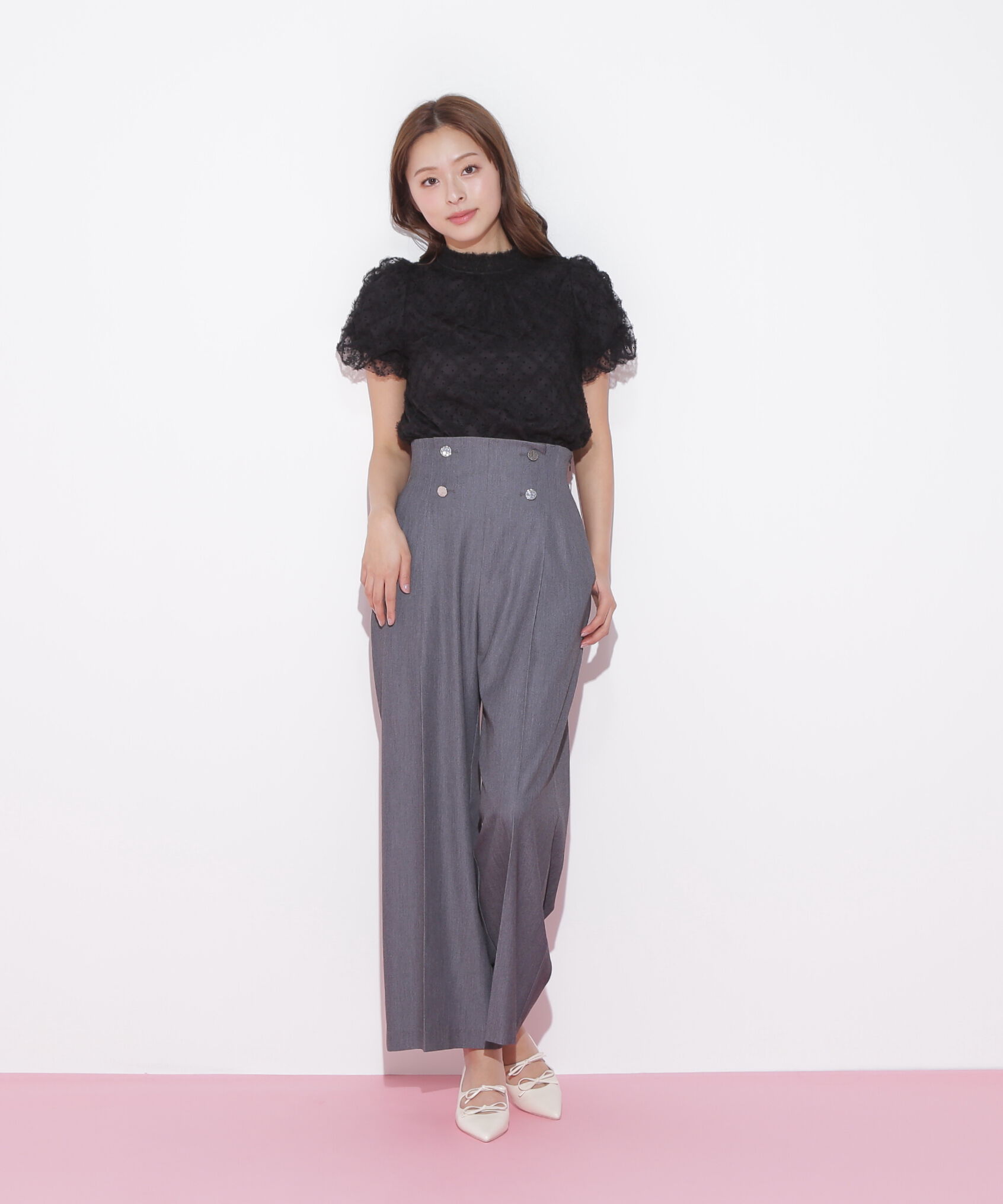  「バルーン袖レースブラウス」|シャツ・ブラウス|