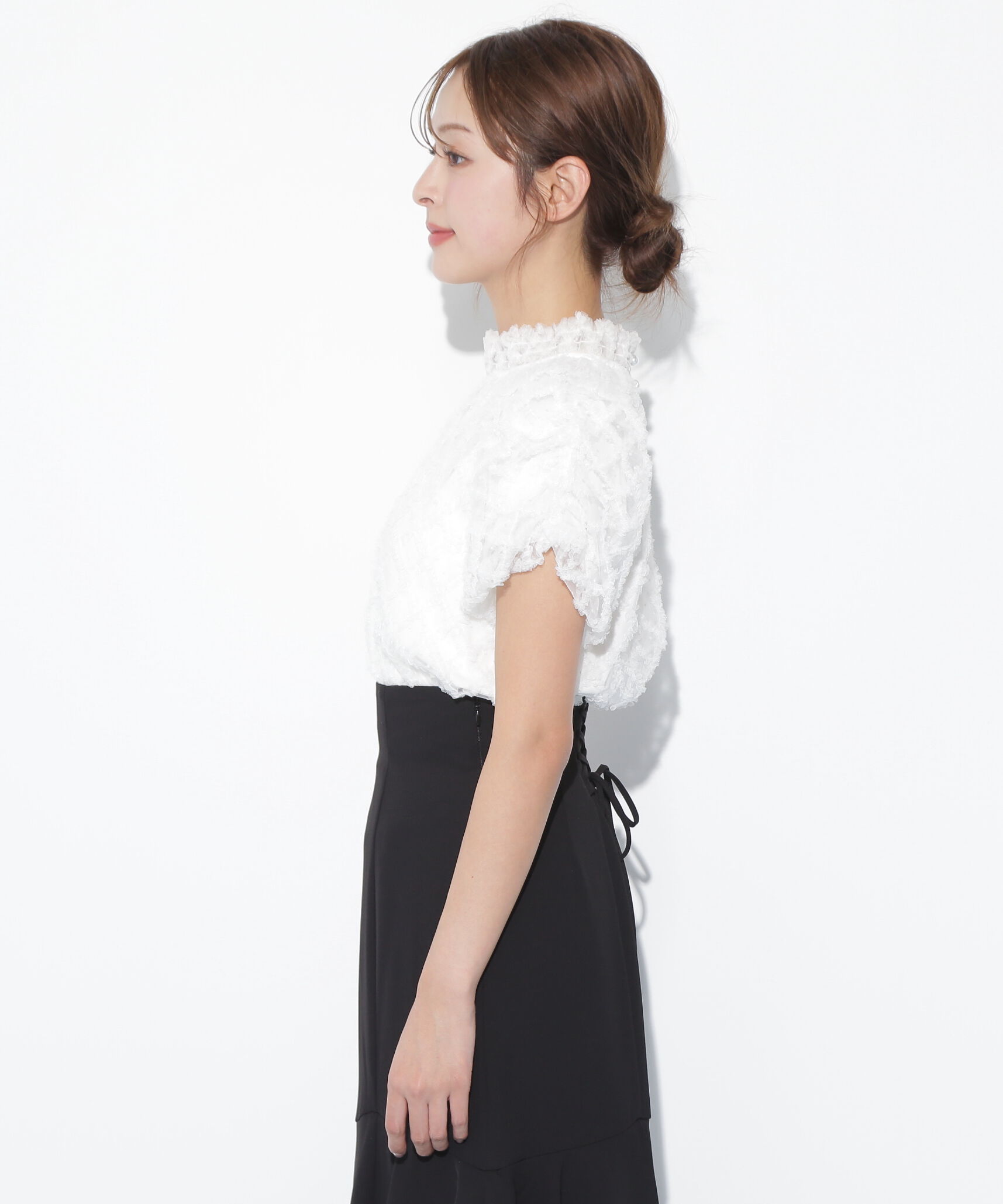  「バルーン袖レースブラウス」|シャツ・ブラウス|