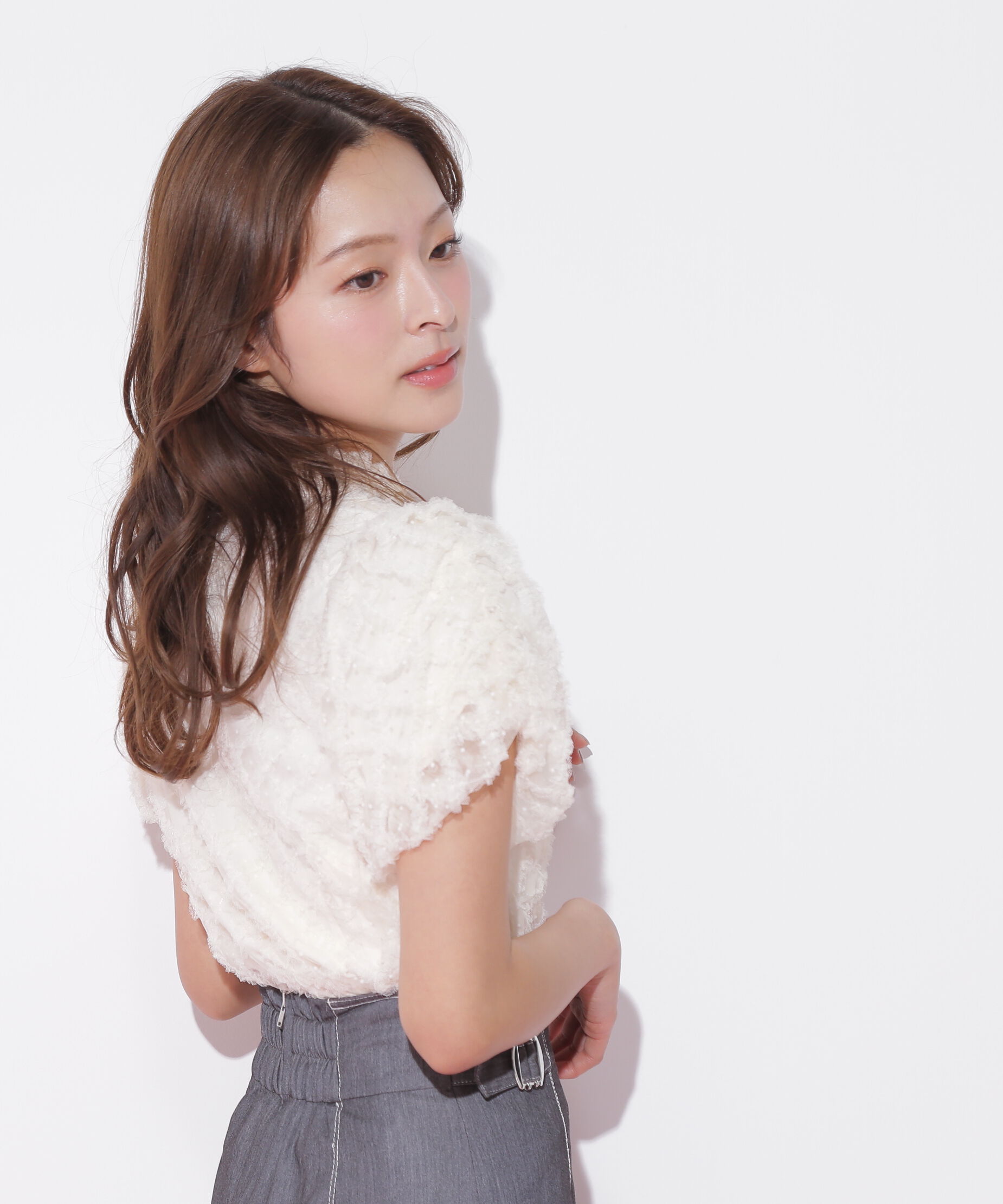  「バルーン袖レースブラウス」|シャツ・ブラウス|