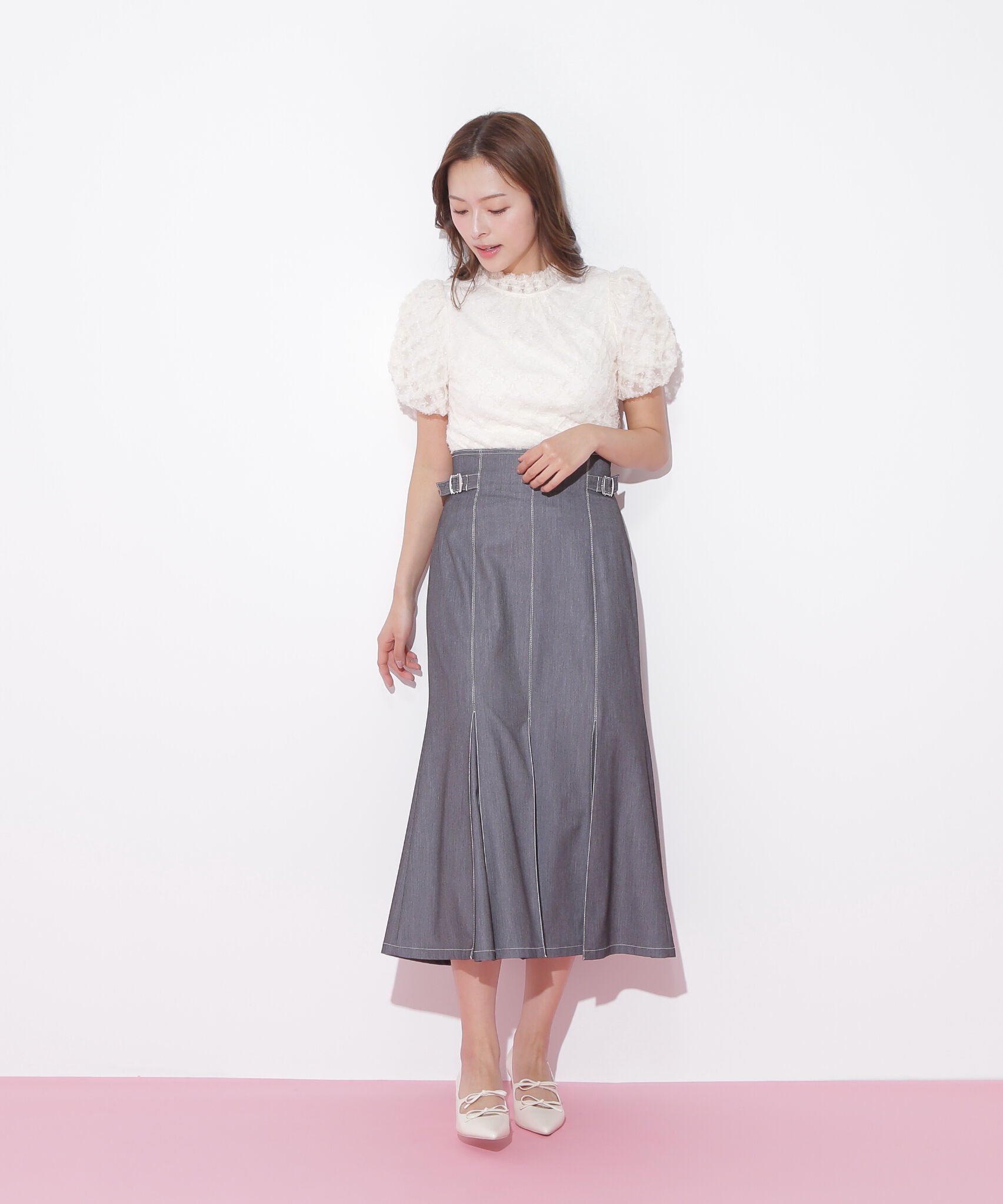  「バルーン袖レースブラウス」|シャツ・ブラウス|