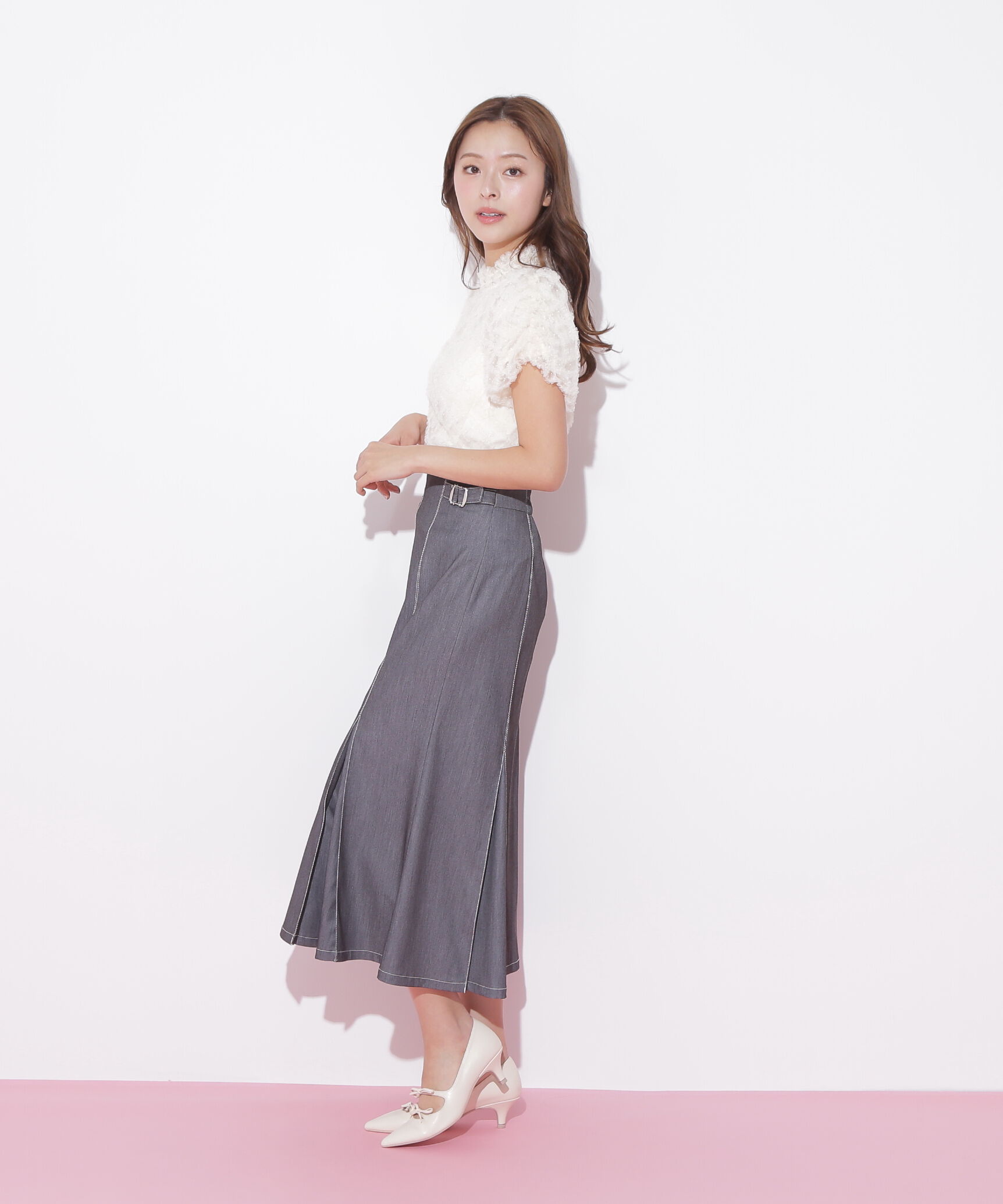  「バルーン袖レースブラウス」|シャツ・ブラウス|