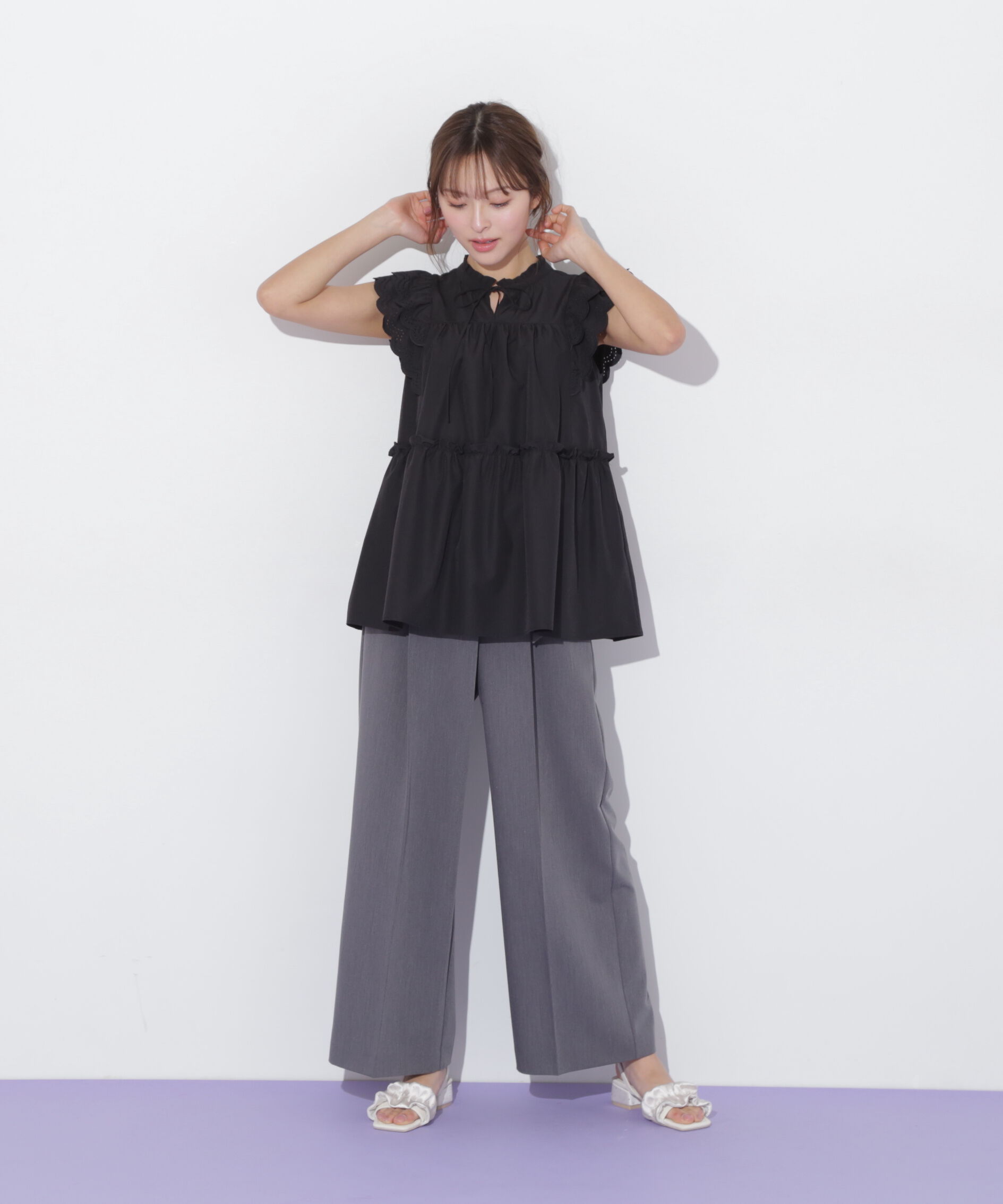  「カットワークティアードチュニック」|シャツ・ブラウス|