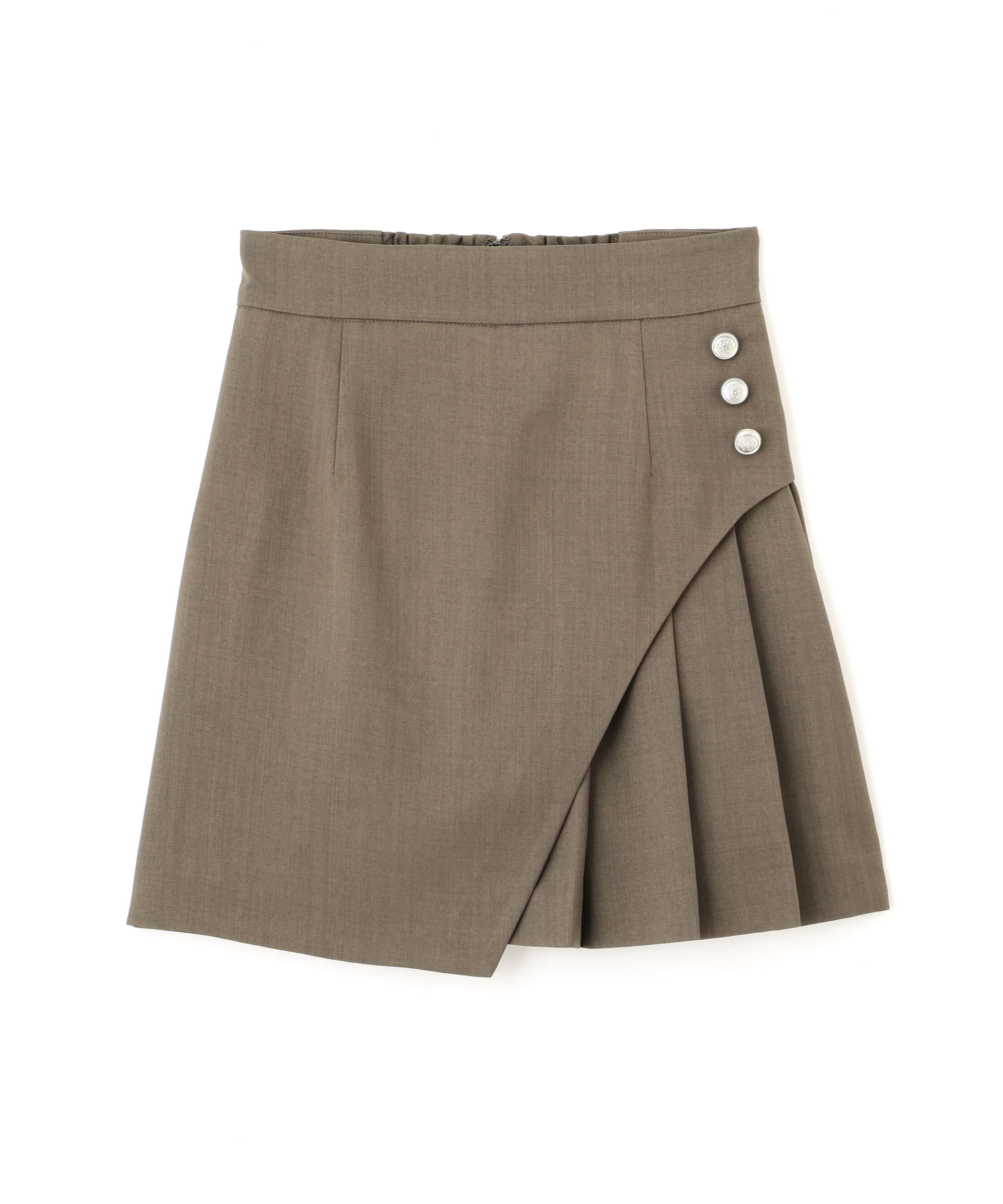  「ボタン付きサイトプリーツスカパン」|その他|チャコール