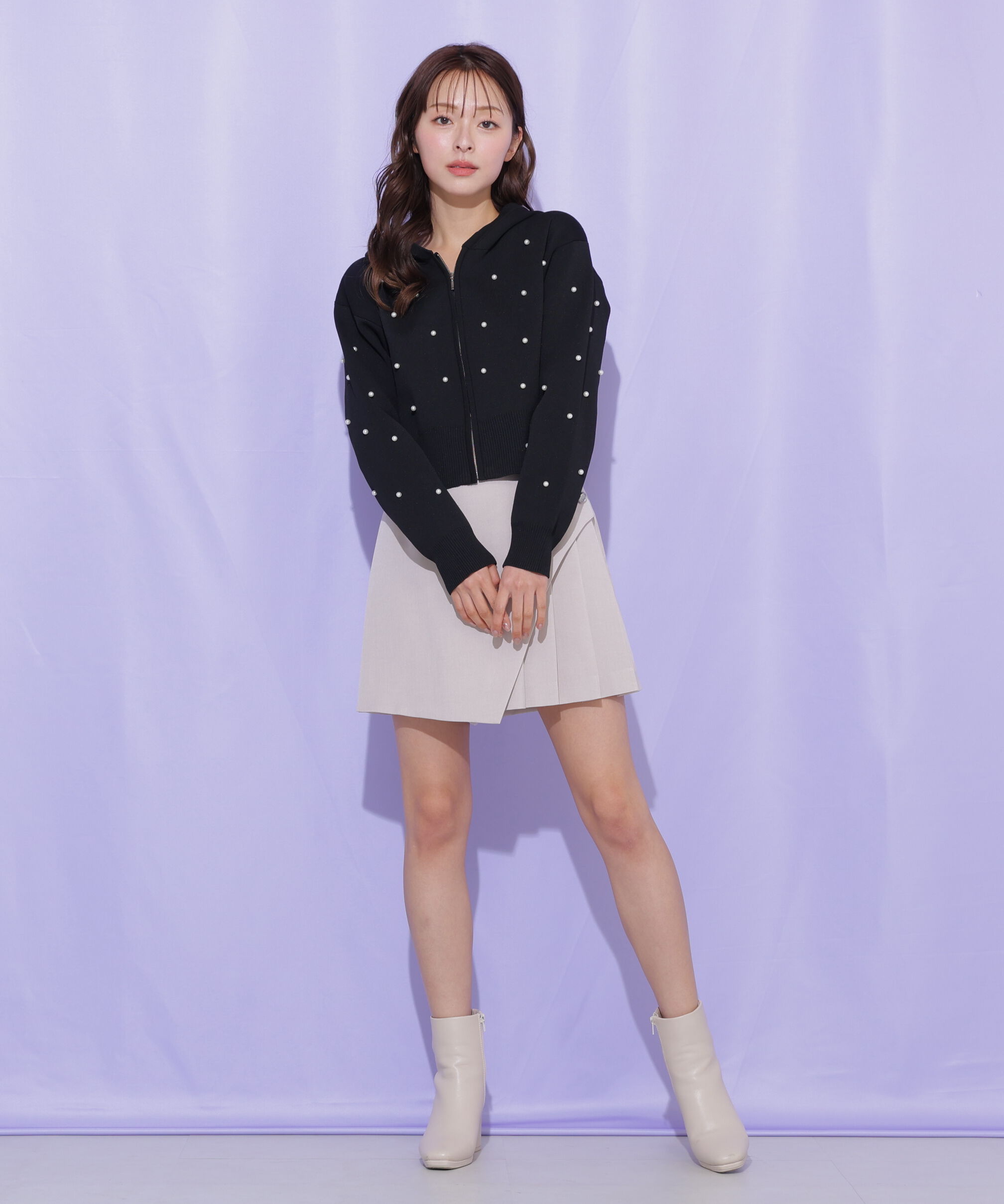  「ボタン付きサイトプリーツスカパン」|その他|