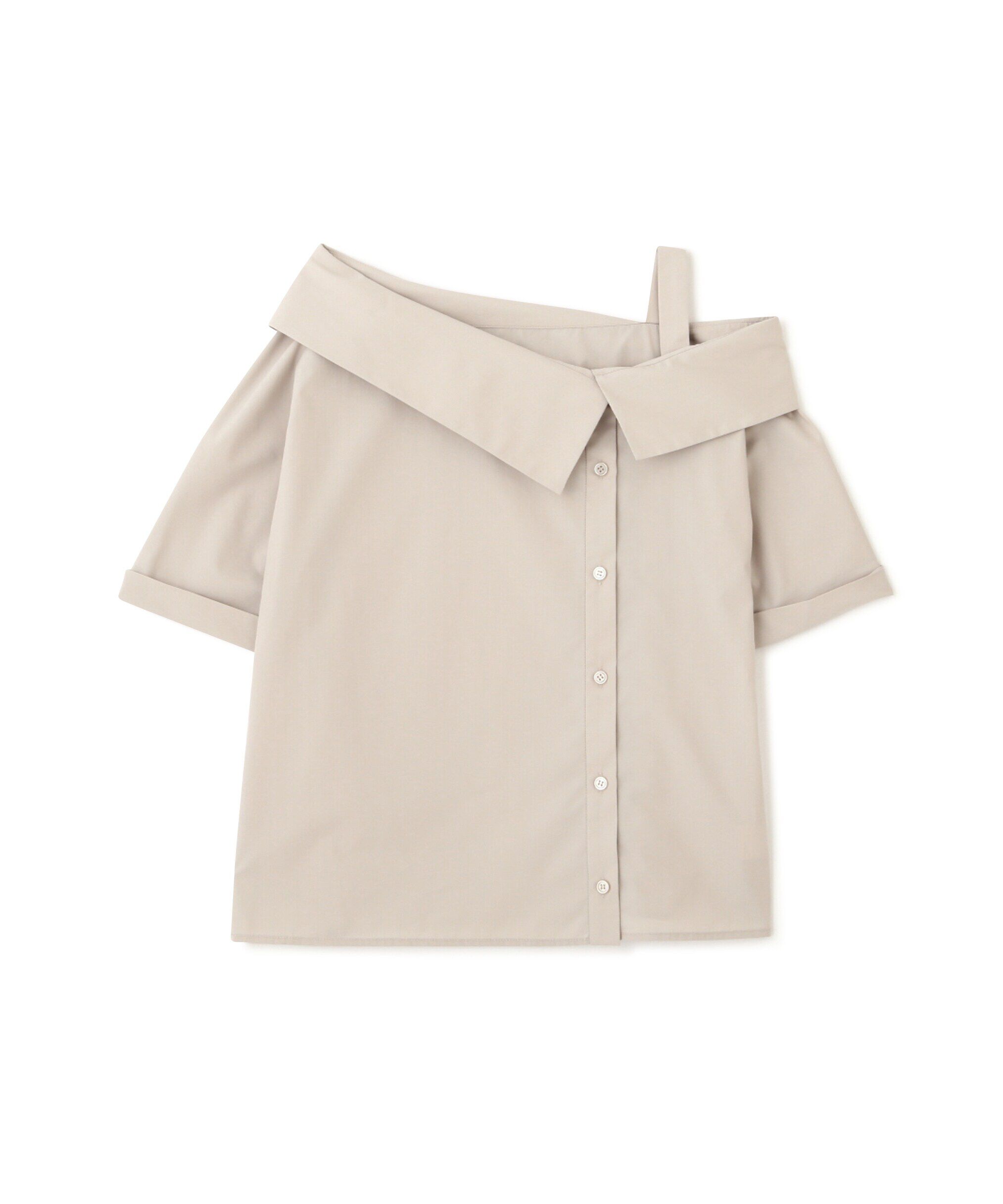 PROPORTION BODY DRESSING「アシンメトリー5分袖シャツブラウス24AW」|シャツ・ブラウス|