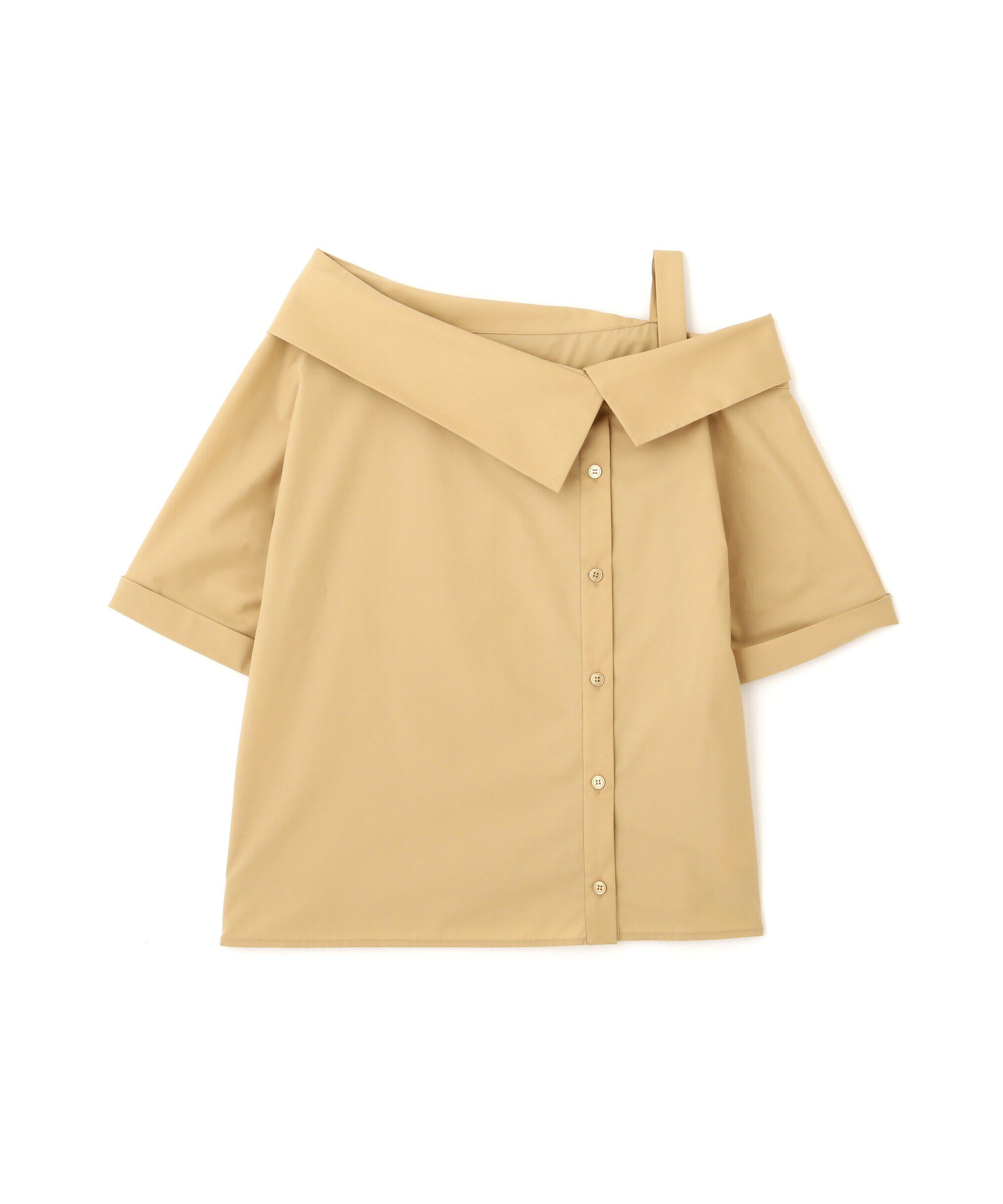 PROPORTION BODY DRESSING「アシンメトリー5分袖シャツブラウス24AW」|シャツ・ブラウス|