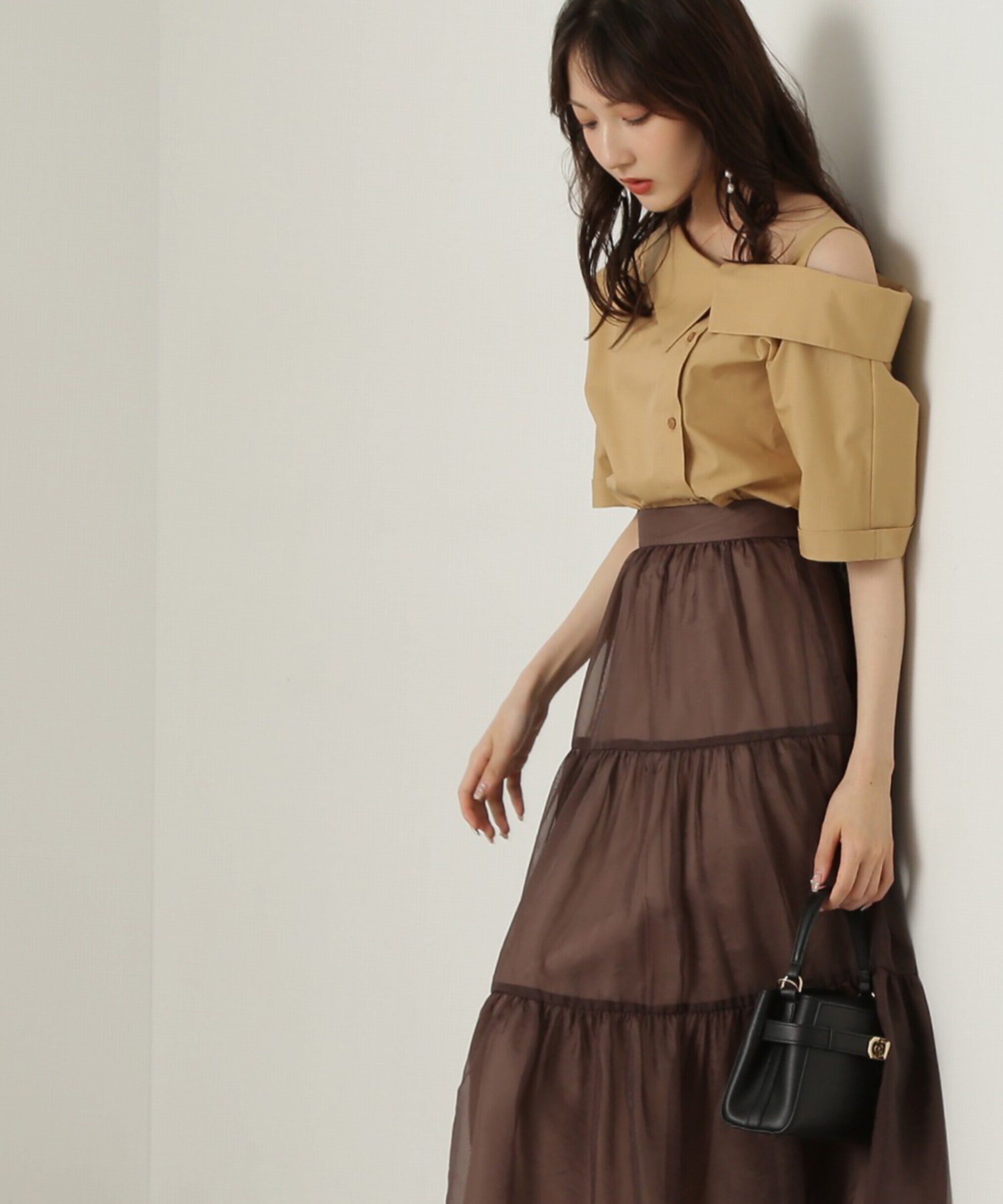 PROPORTION BODY DRESSING「アシンメトリー5分袖シャツブラウス24AW」|シャツ・ブラウス|