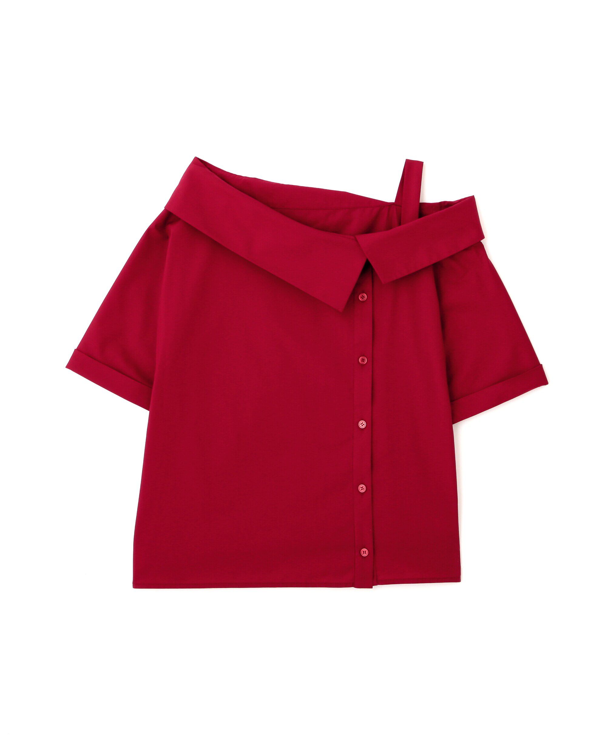 PROPORTION BODY DRESSING「アシンメトリー5分袖シャツブラウス24AW」|シャツ・ブラウス|