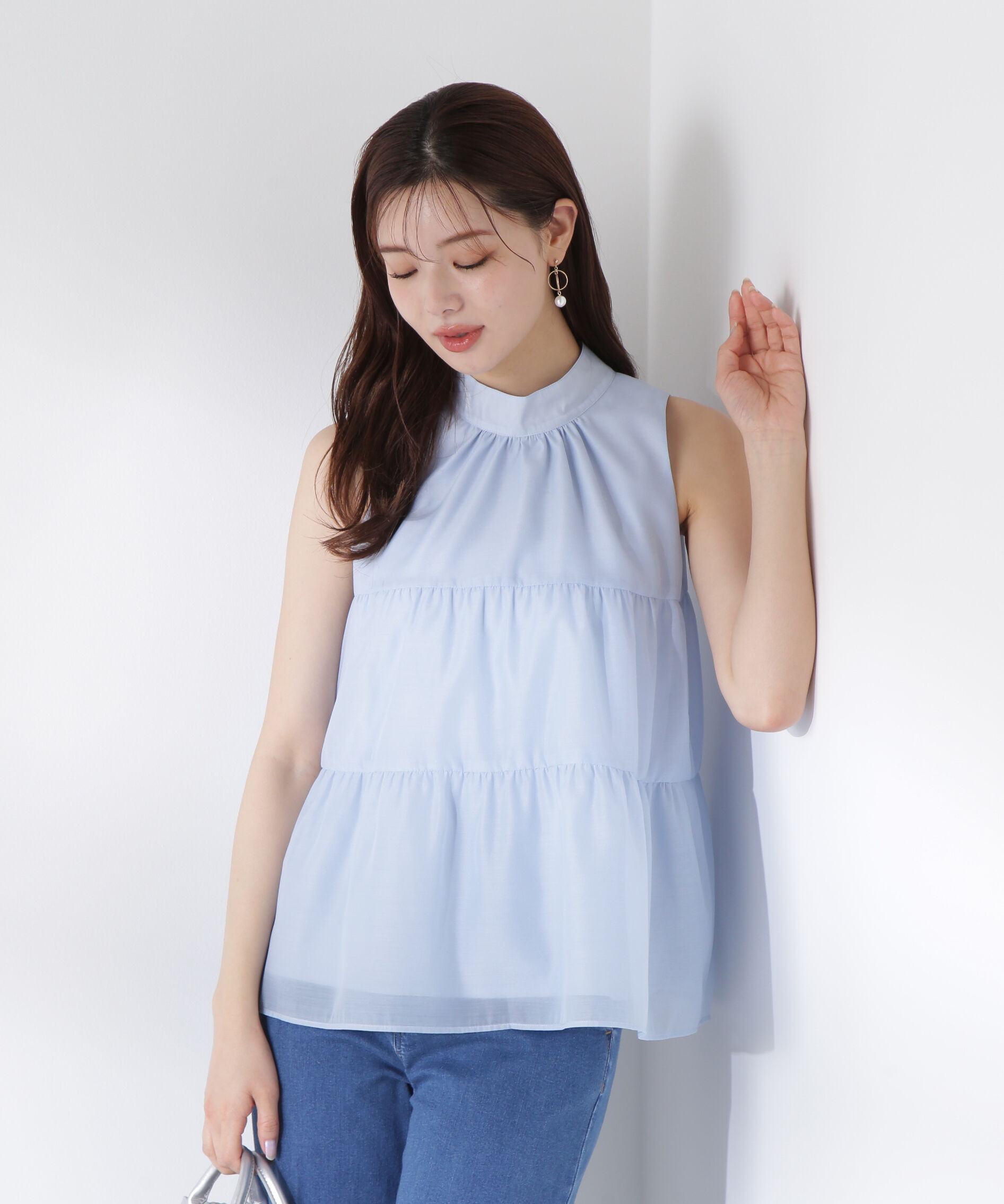 PROPORTION BODY DRESSING「ティアードボウタイブラウス」|シャツ・ブラウス|ブルー