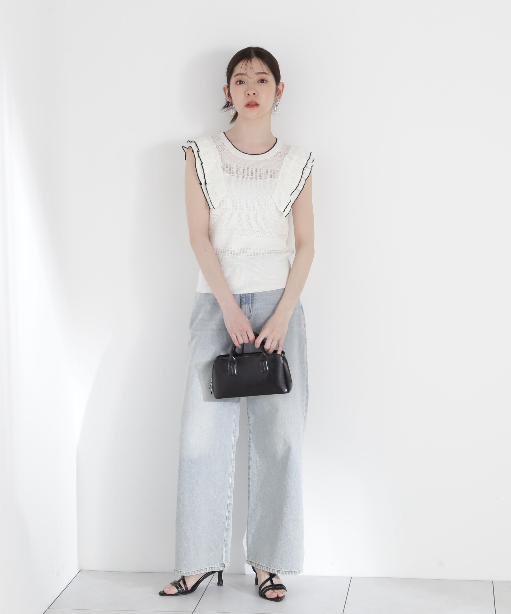 PROPORTION BODY DRESSING「透かし柄フリルニット」|ニット・セーター|