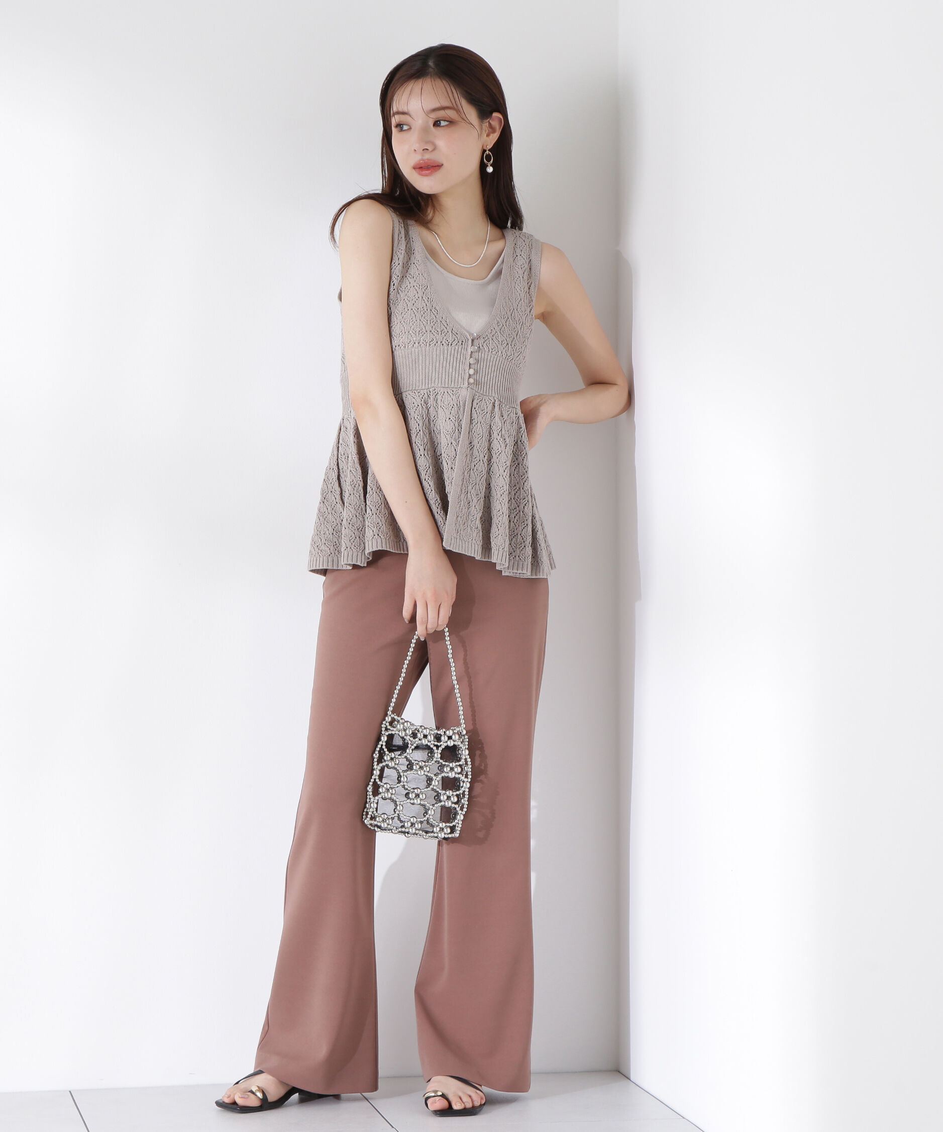 PROPORTION BODY DRESSING「《EDIT COLOGNE》透かし編みペプラム SET UP」|ニット・セーター|