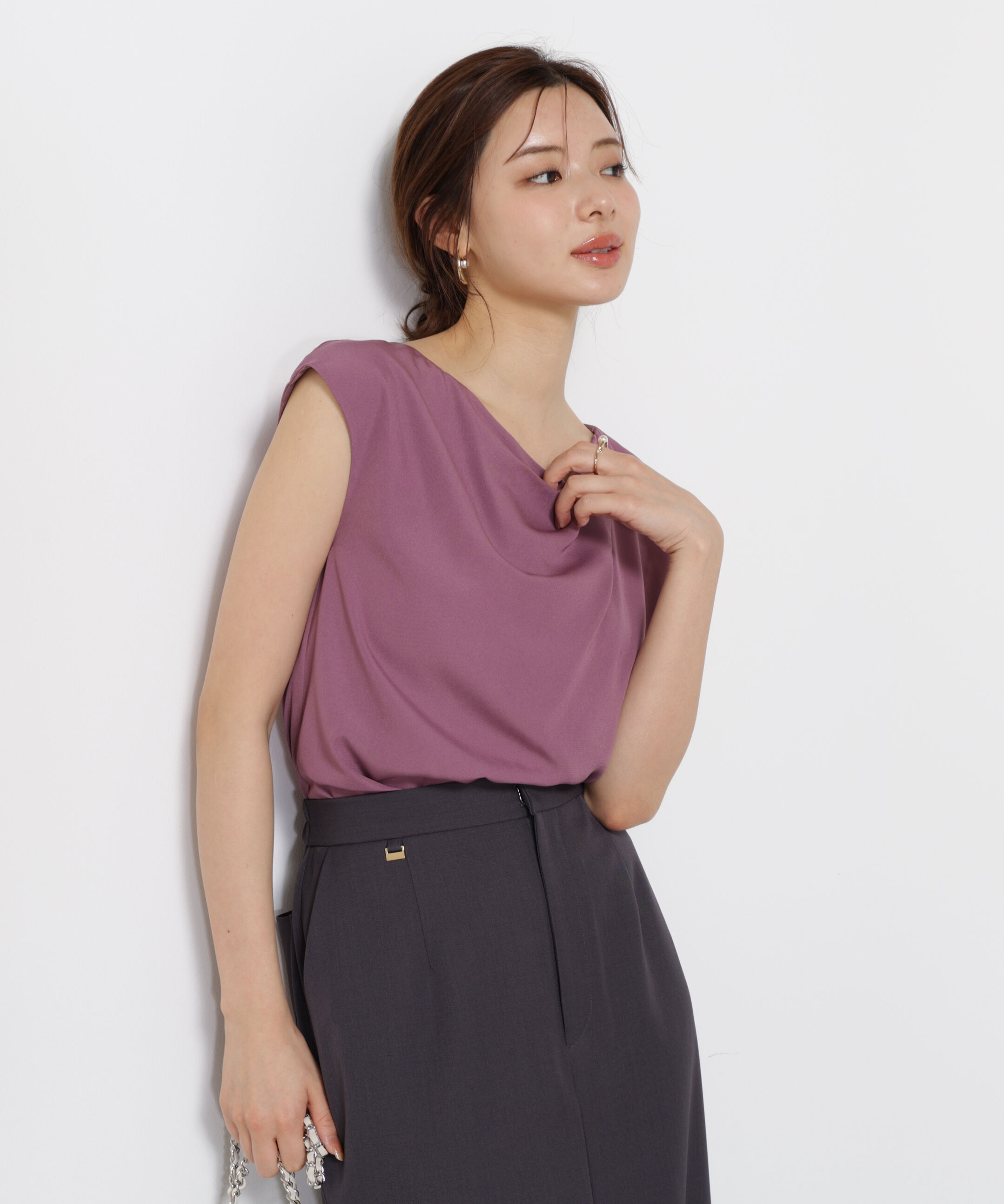 PROPORTION BODY DRESSING「ニュアンスネックフレンチスリーブブラウス」|シャツ・ブラウス|