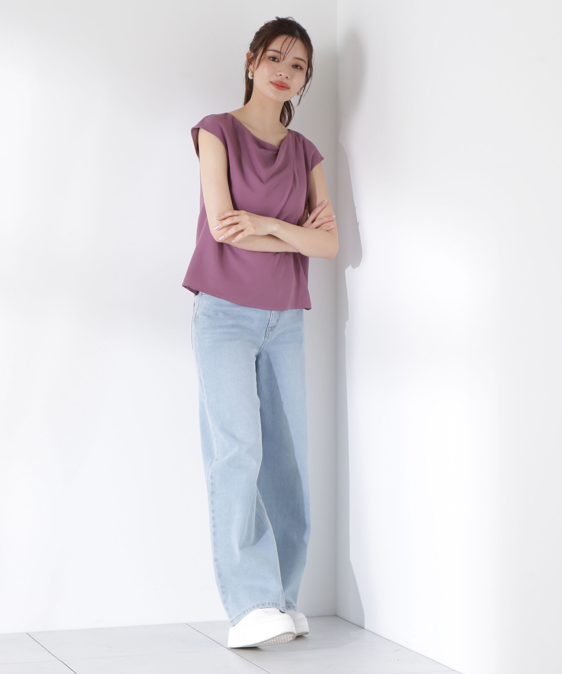 PROPORTION BODY DRESSING「ニュアンスネックフレンチスリーブブラウス」|シャツ・ブラウス|