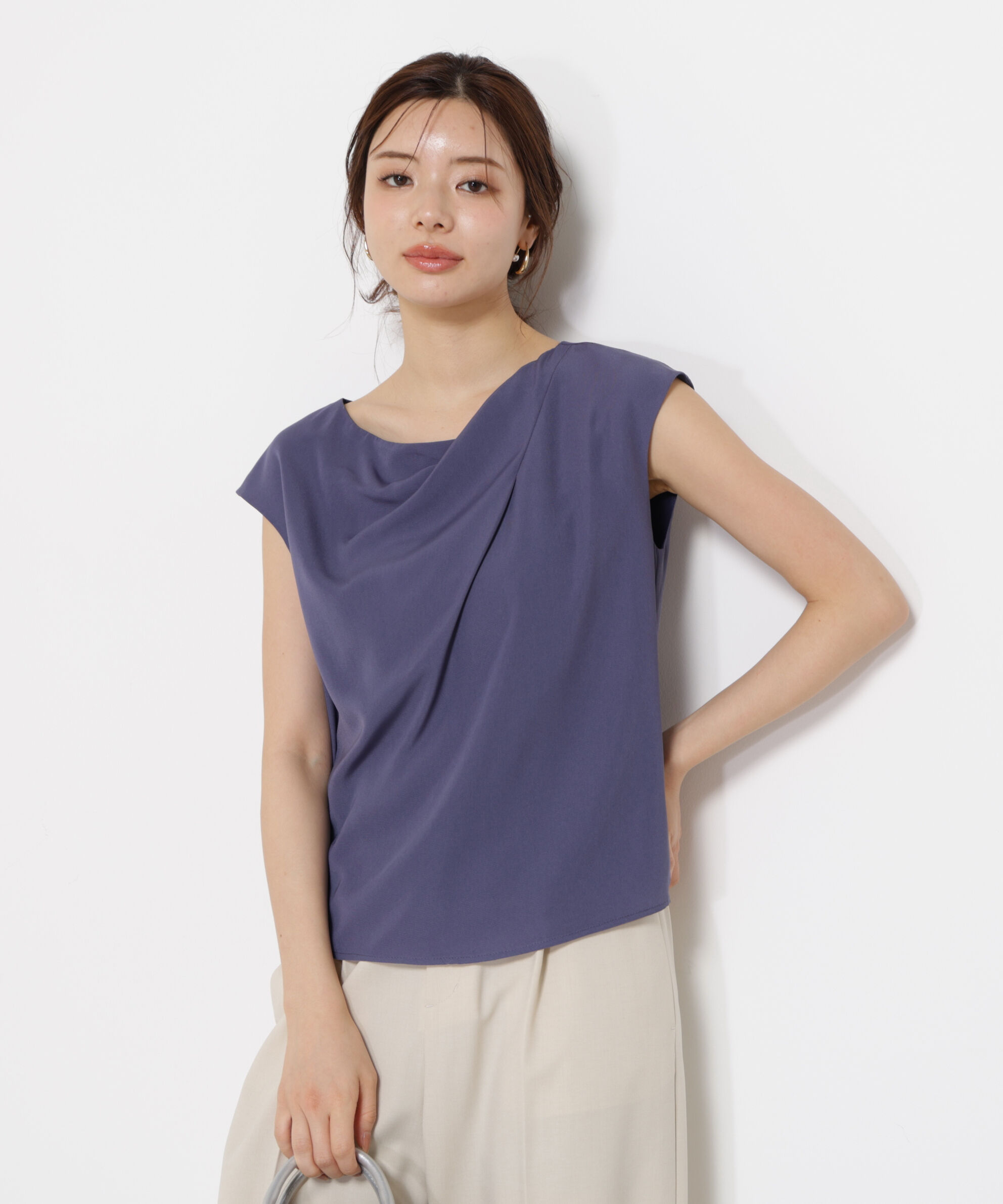 PROPORTION BODY DRESSING「ニュアンスネックフレンチスリーブブラウス」|シャツ・ブラウス|