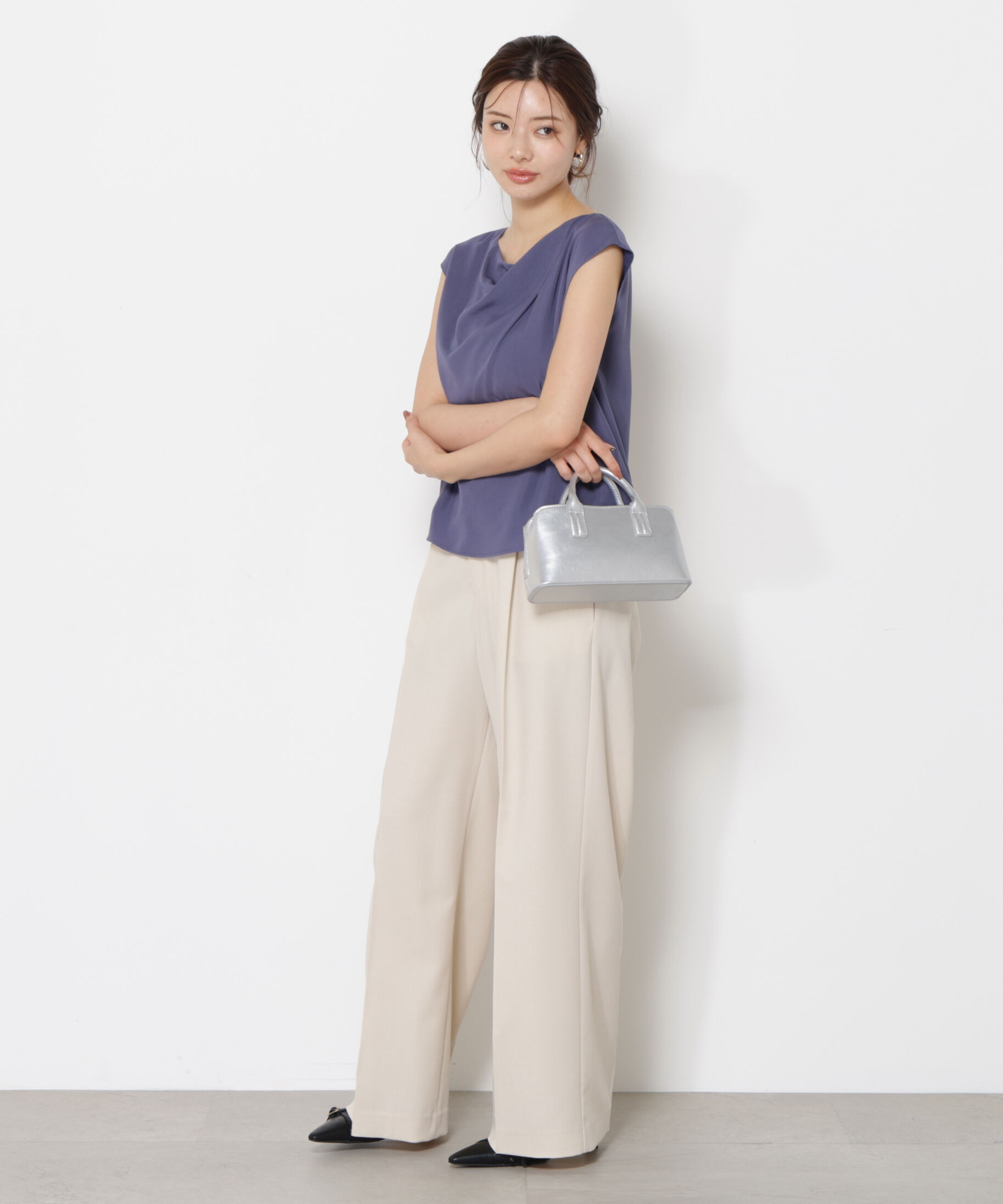 PROPORTION BODY DRESSING「ニュアンスネックフレンチスリーブブラウス」|シャツ・ブラウス|