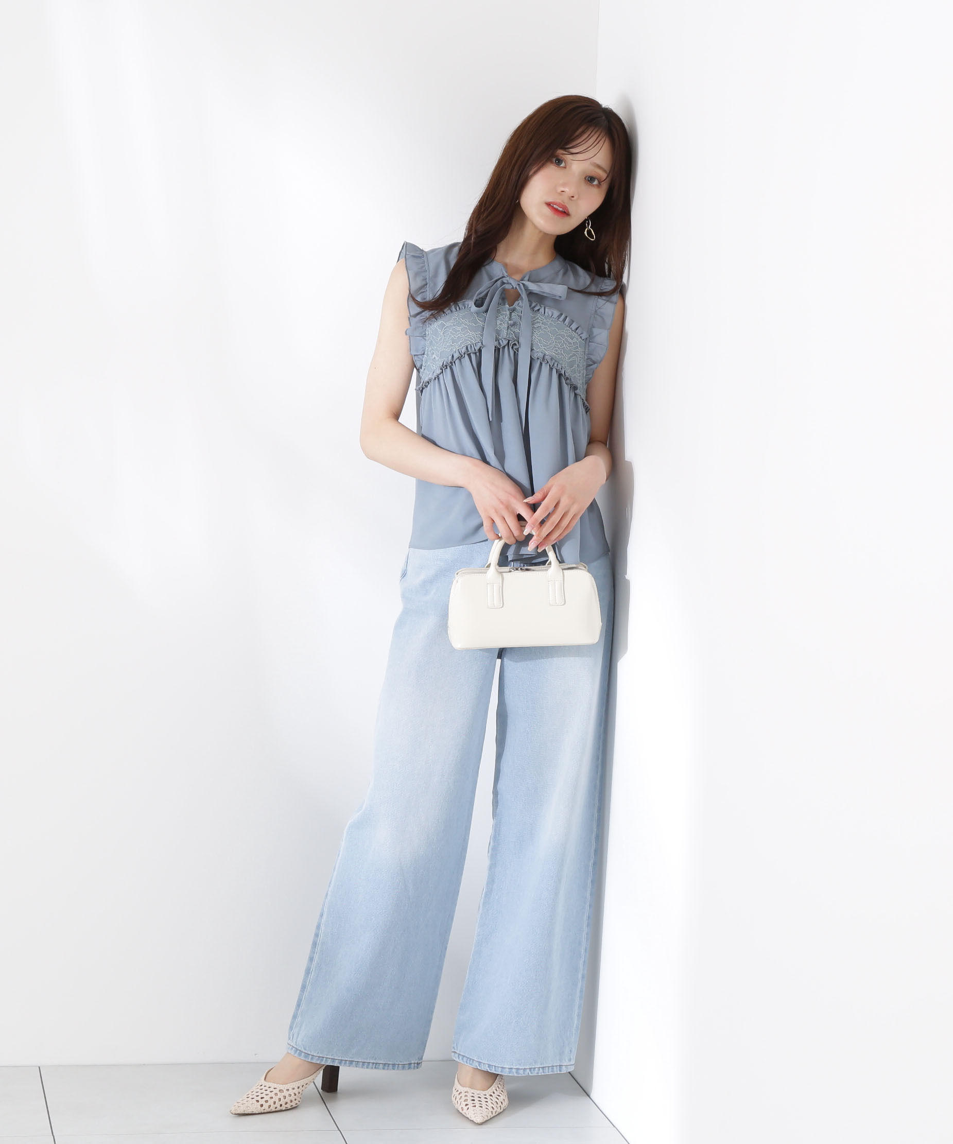 PROPORTION BODY DRESSING「レースドッキングボウタイブラウス」|シャツ・ブラウス|