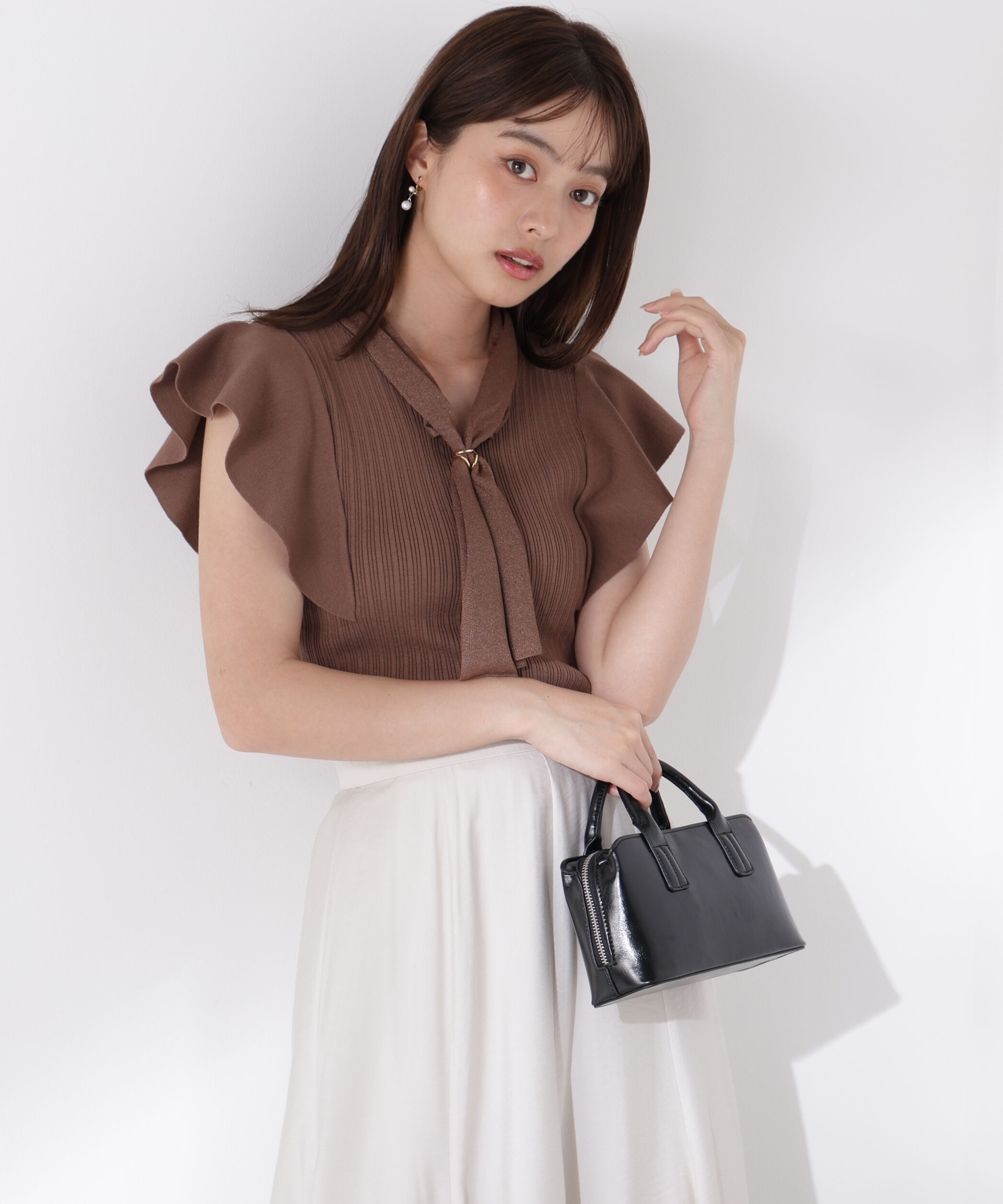 PROPORTION BODY DRESSING「2wayタイ付きニット」|ニット・セーター|ブラウン