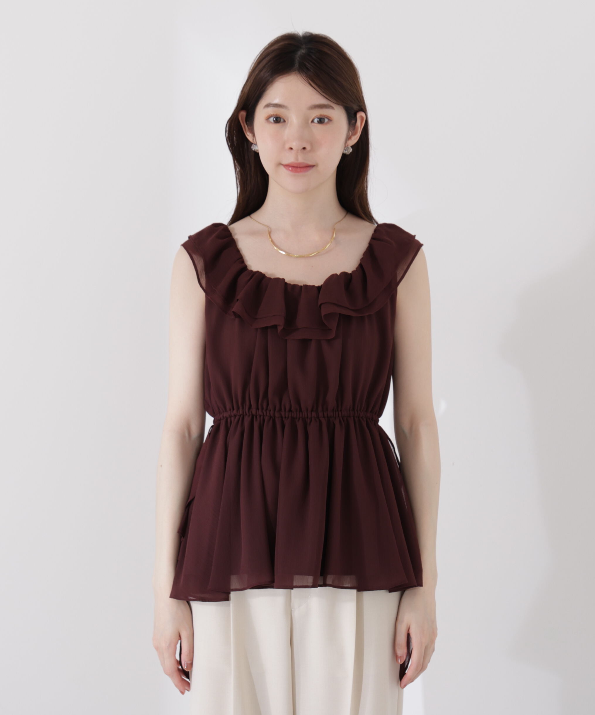 PROPORTION BODY DRESSING「＜ウォッシャブル＞フリルギャザーブラウス」|シャツ・ブラウス|