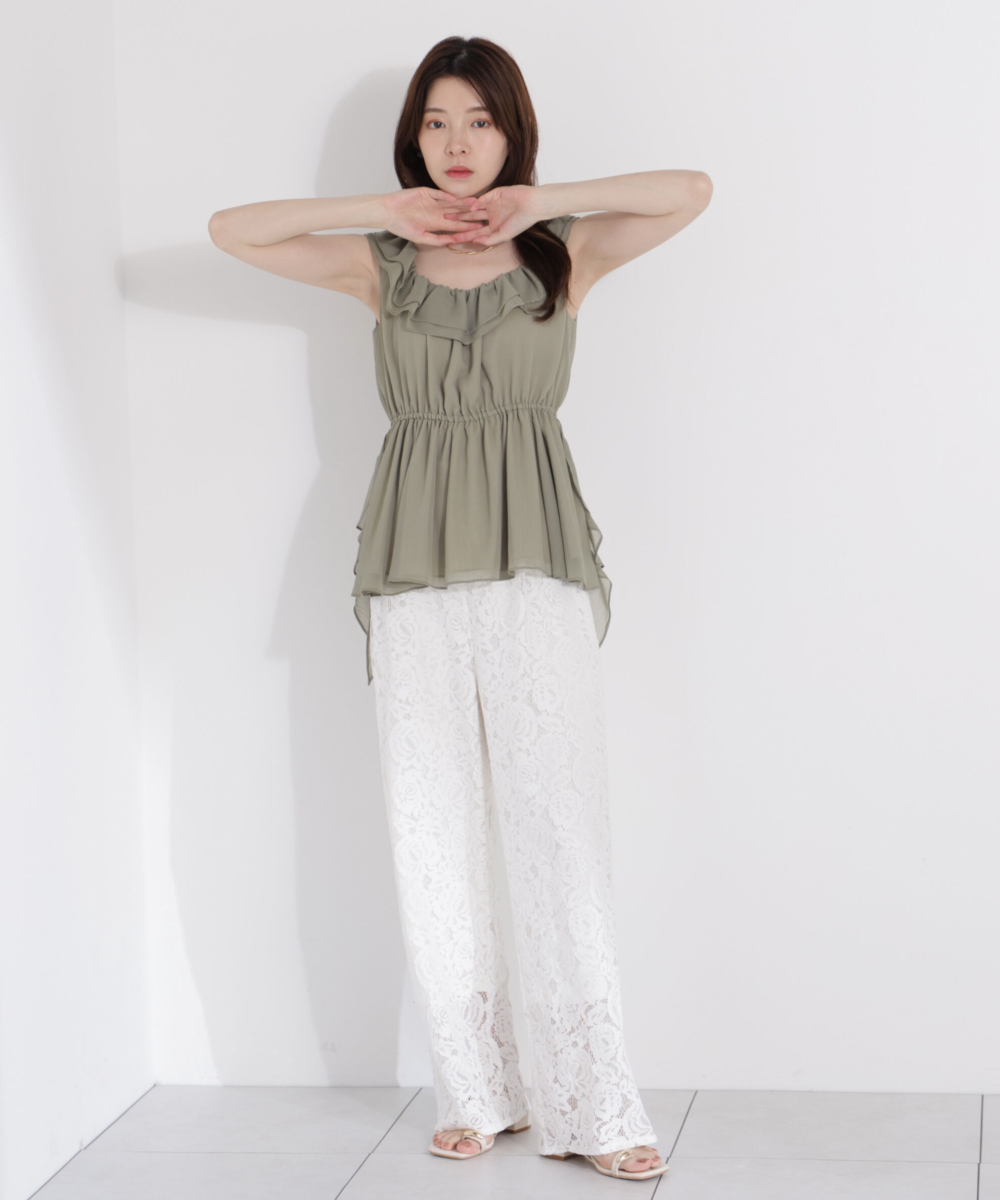 PROPORTION BODY DRESSING「＜ウォッシャブル＞フリルギャザーブラウス」|シャツ・ブラウス|