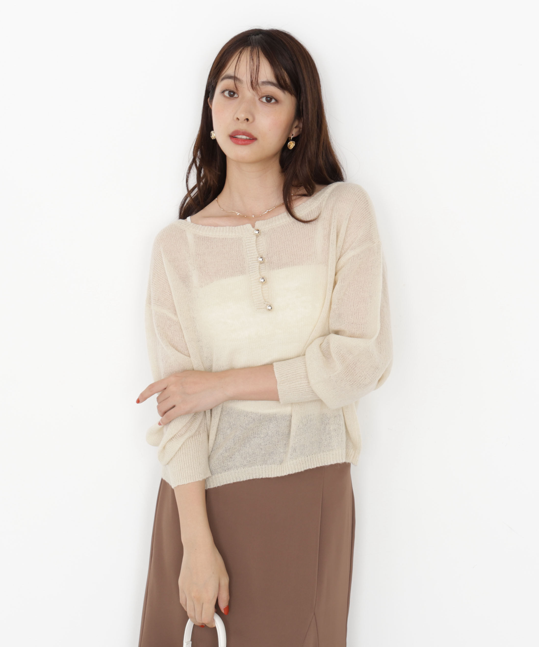 PROPORTION BODY DRESSING「前後2wayエアリーウールニット」|ニット・セーター|エクリュ1