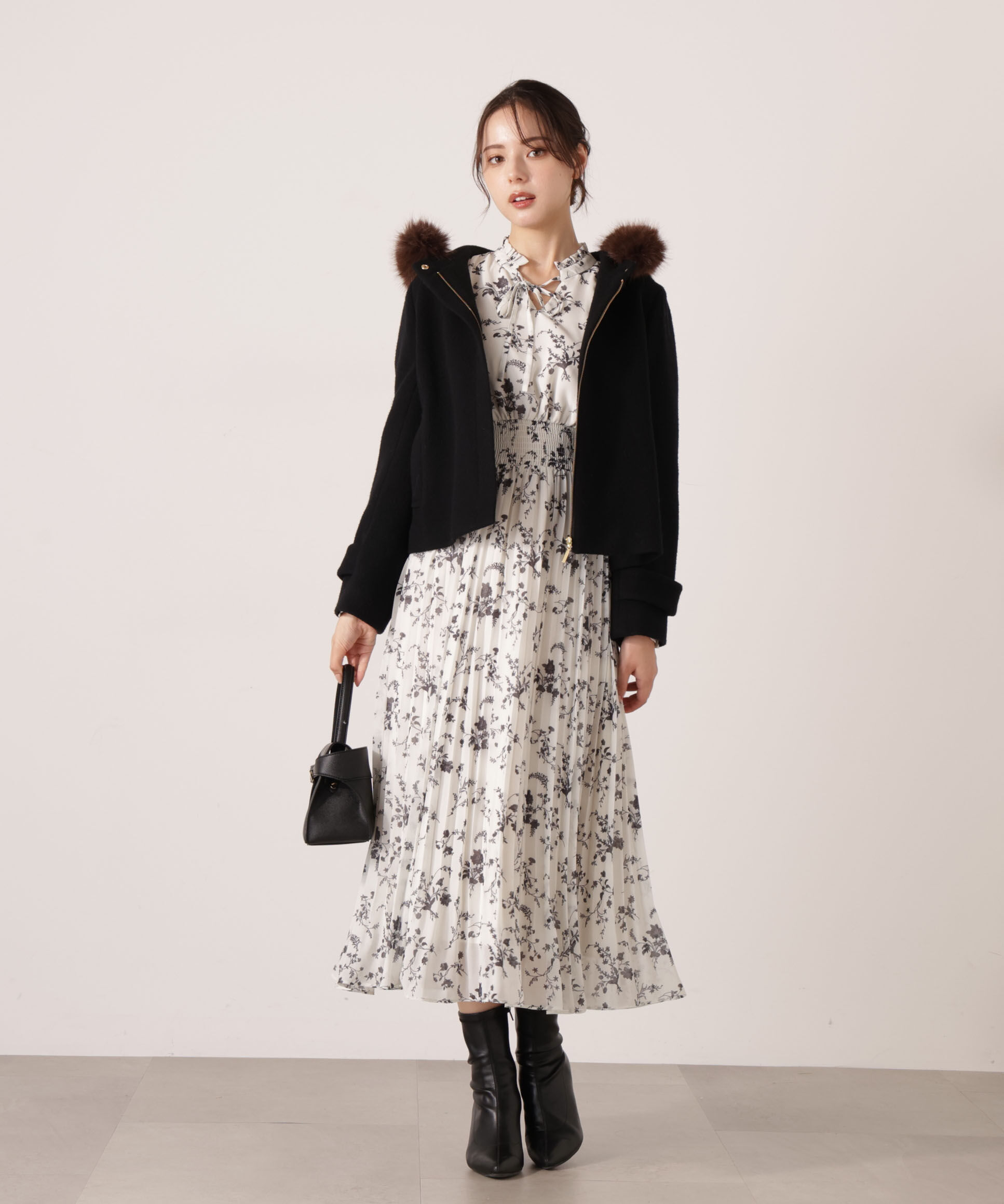 PROPORTION BODY DRESSING「花柄プリーツワンピース 25AW」|ワンピース|