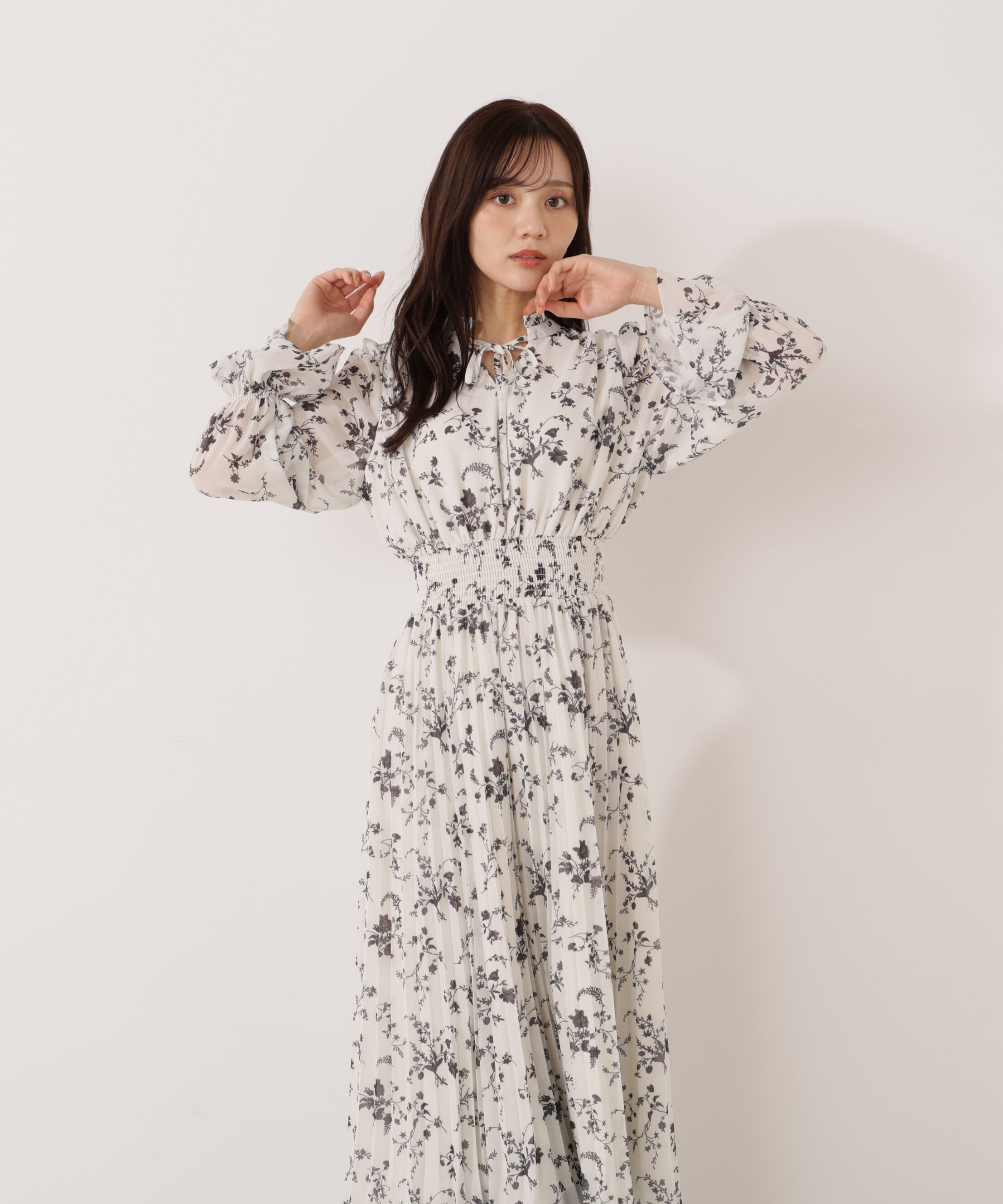 PROPORTION BODY DRESSING「花柄プリーツワンピース 25AW」|ワンピース|