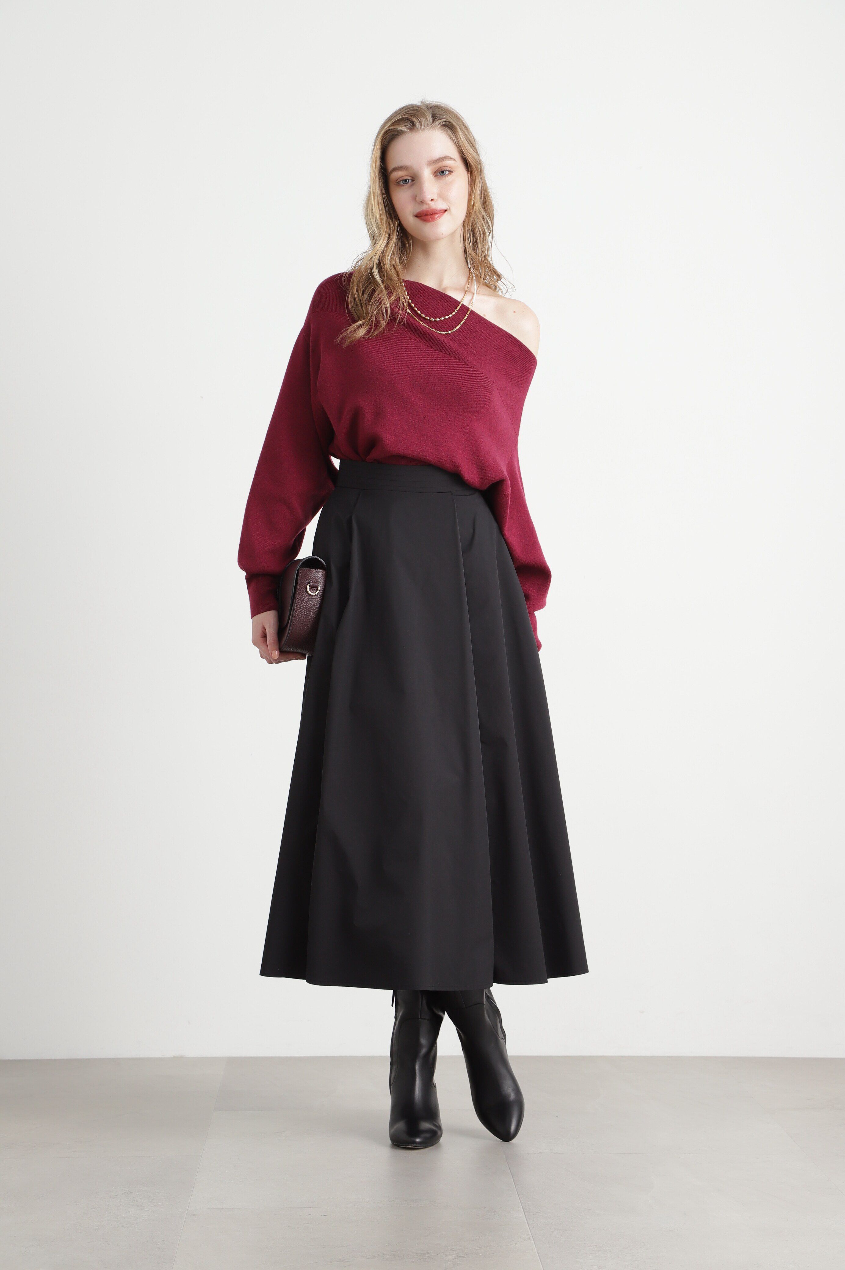  「◆ストレッチタフタフレアースカート」|スカート|