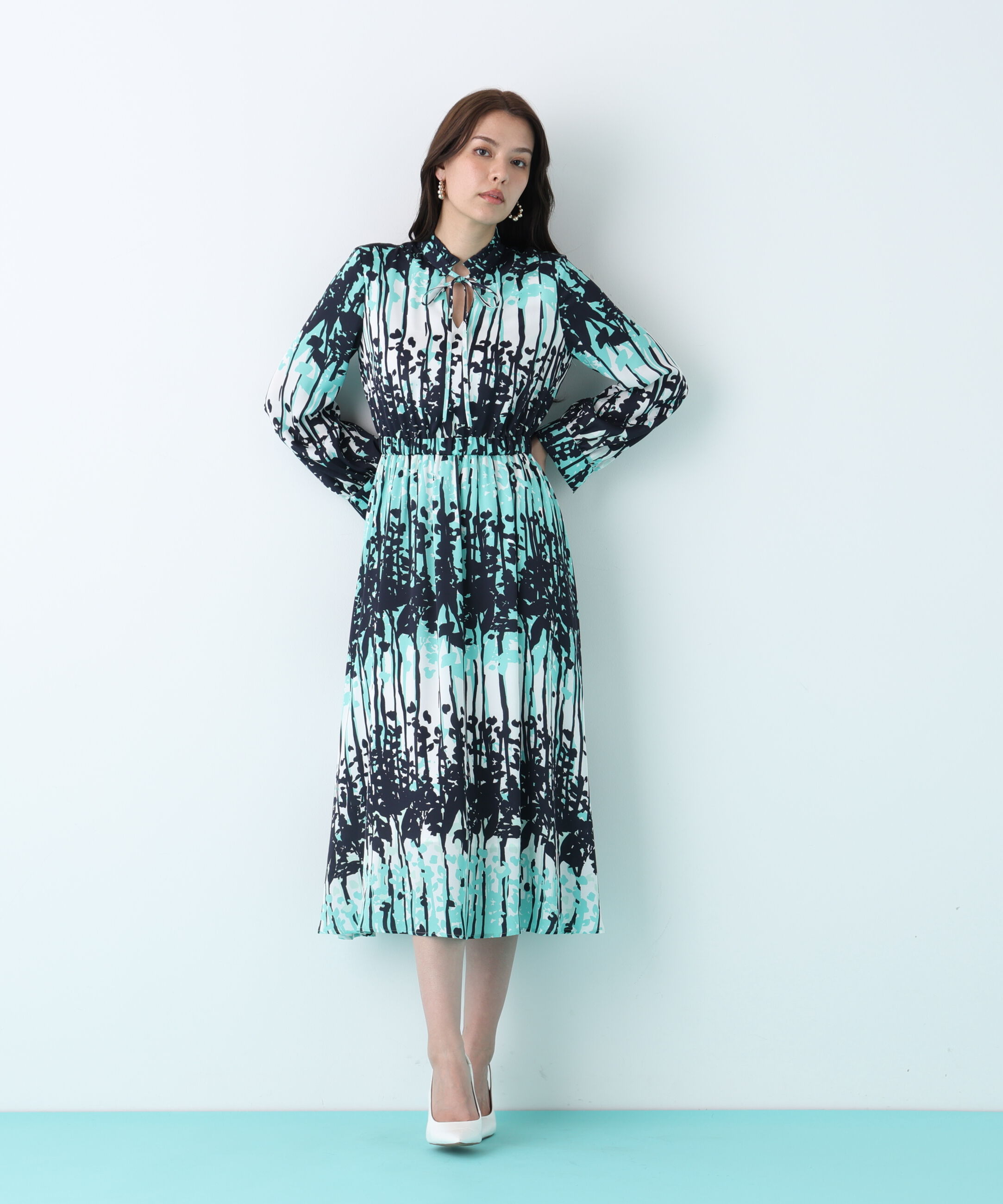  「インクフォレストプリントワンピース」|ワンピース|