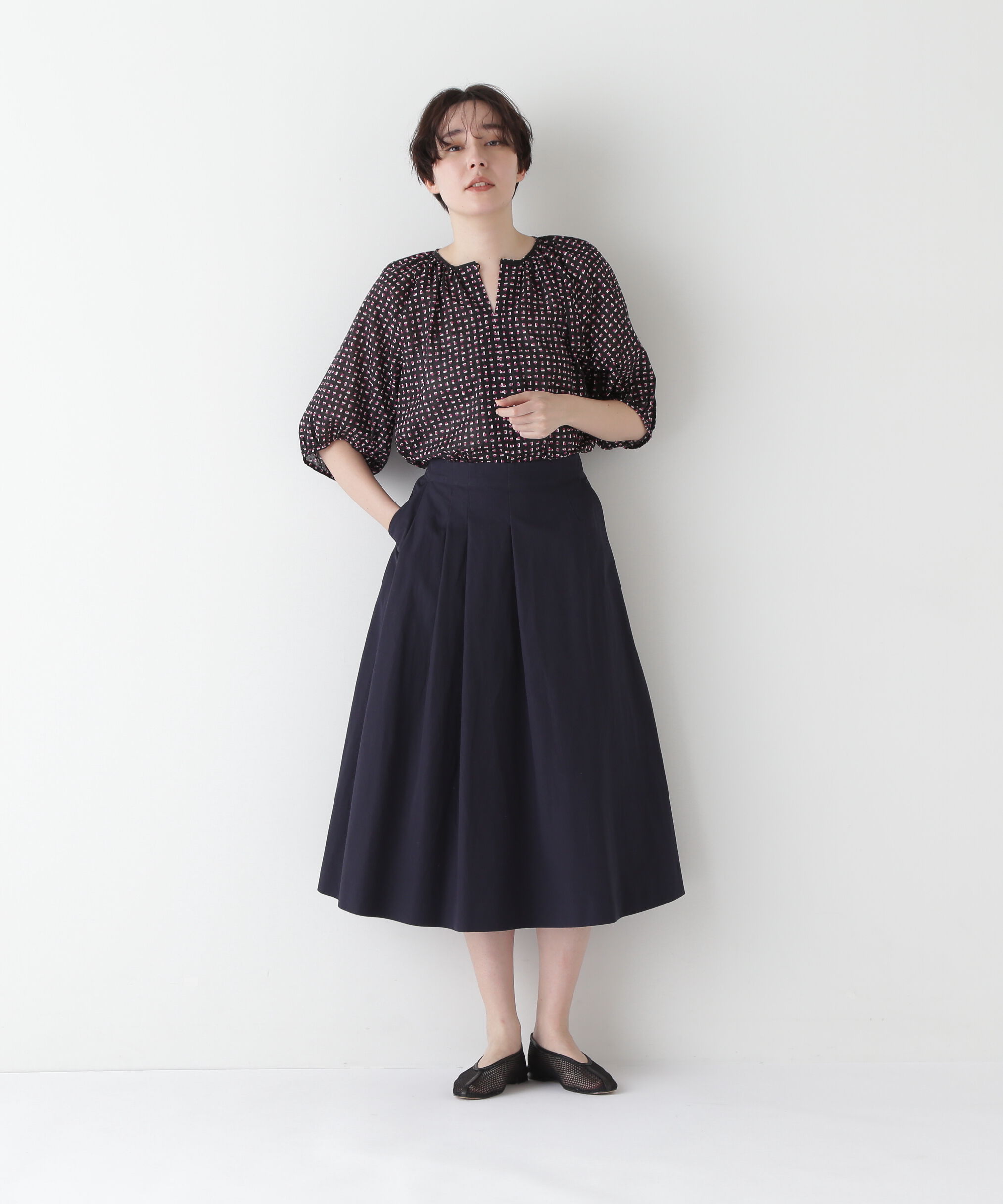  「◆Ｃ／Ｌウェザーアシンメトリータックスカート」|スカート|