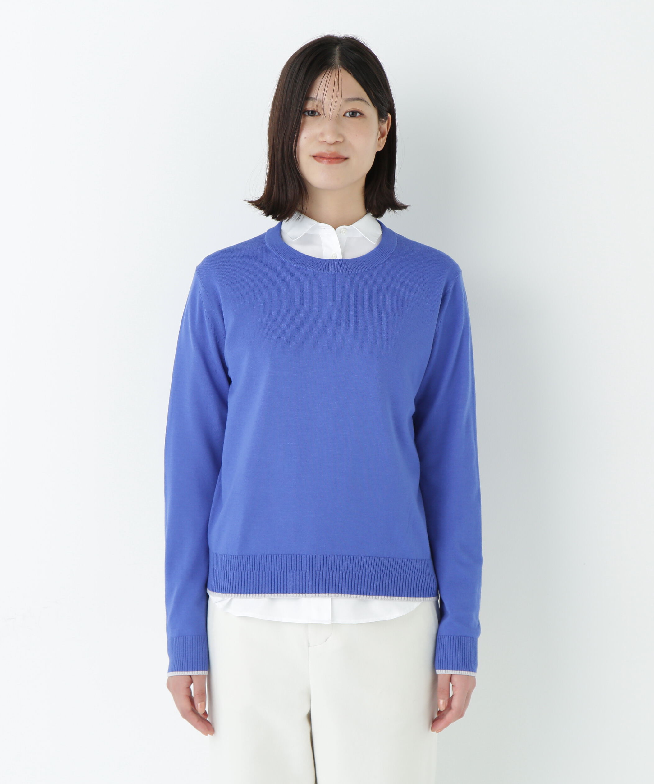  「梳毛ライン入りニットプルオーバー」|ニット・セーター|